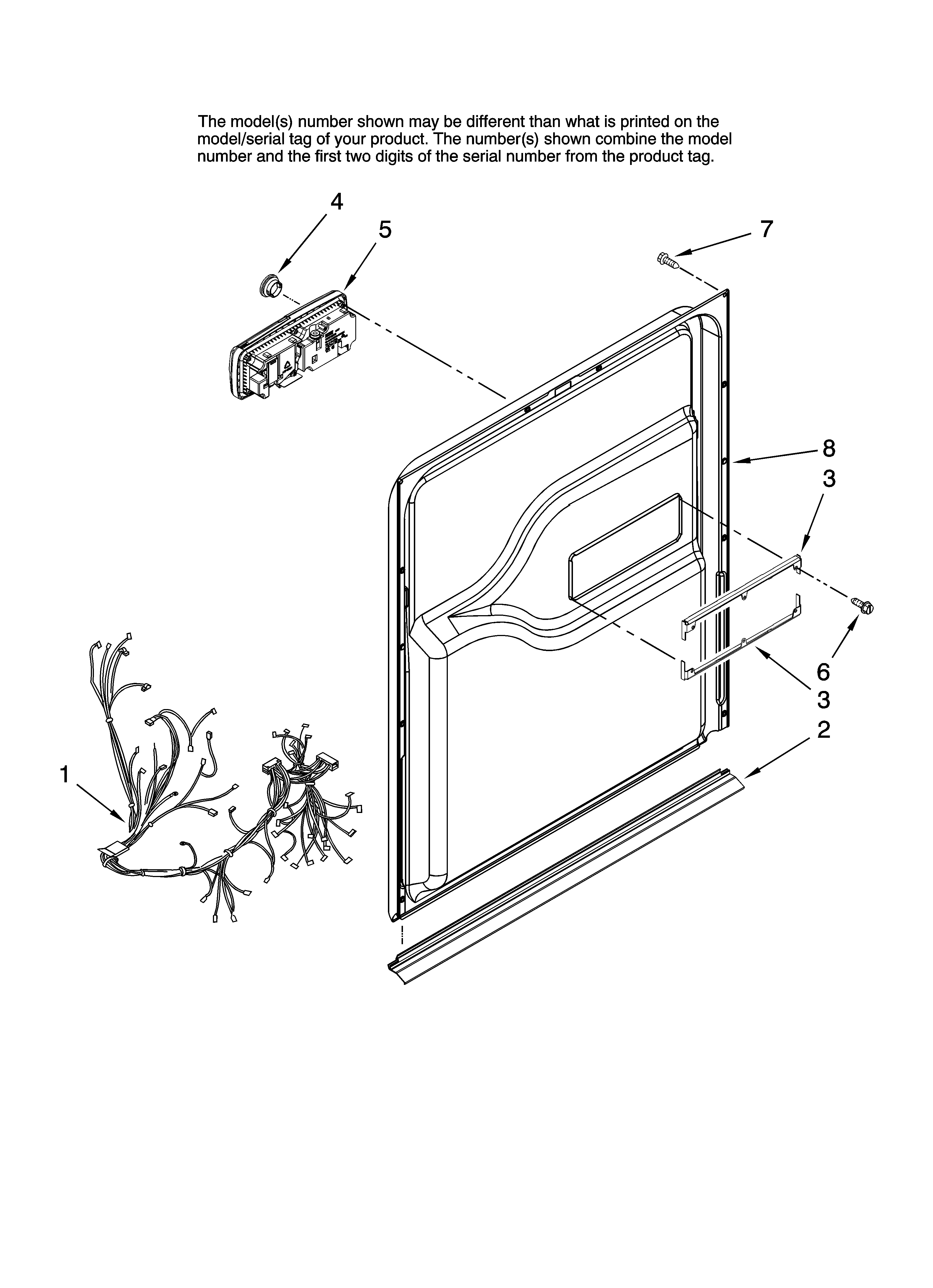 Maytag MDBH980AWB10 door and latch parts diagram