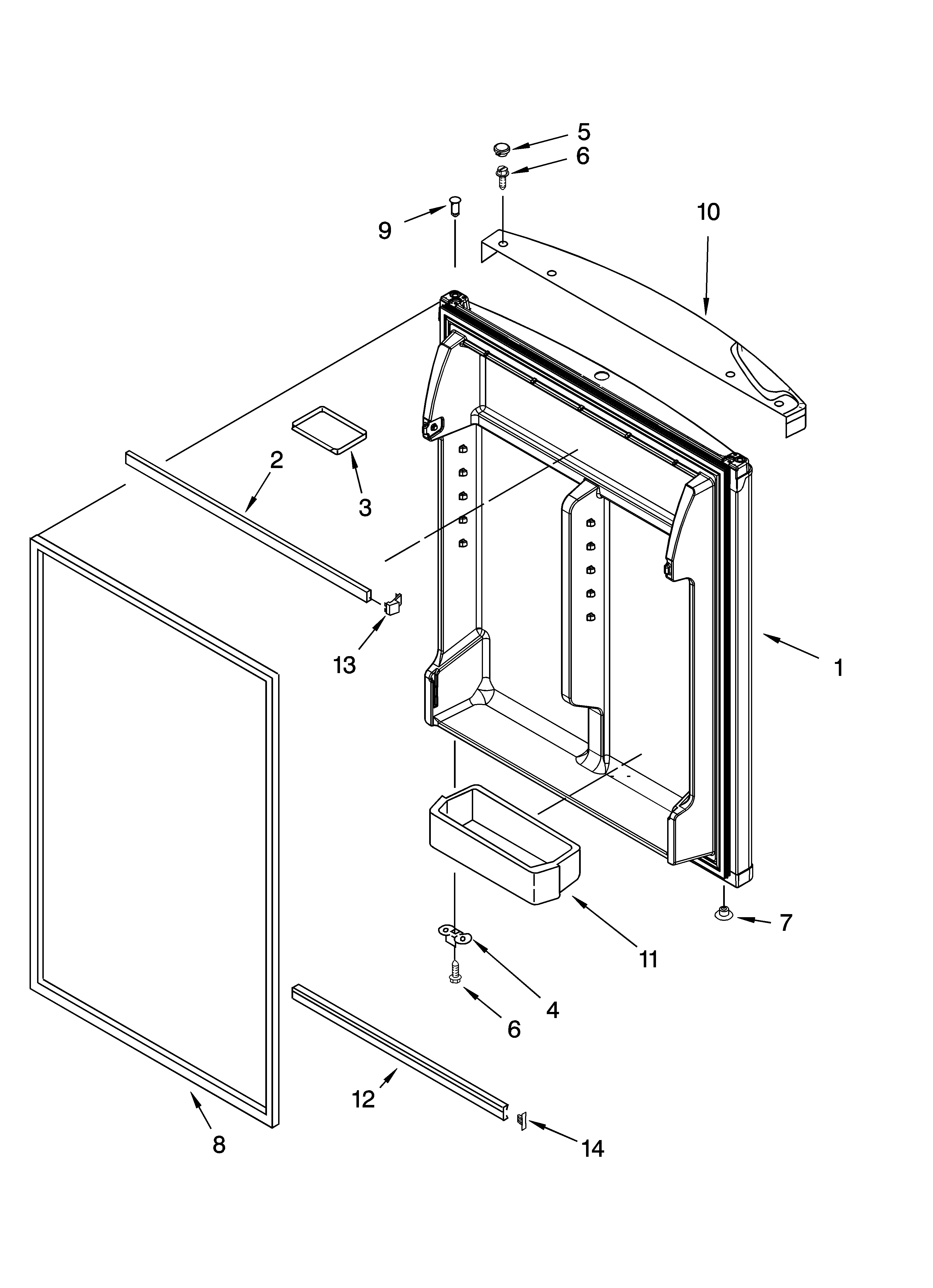 Gladiator GARF19XXVK00 bottom door parts diagram