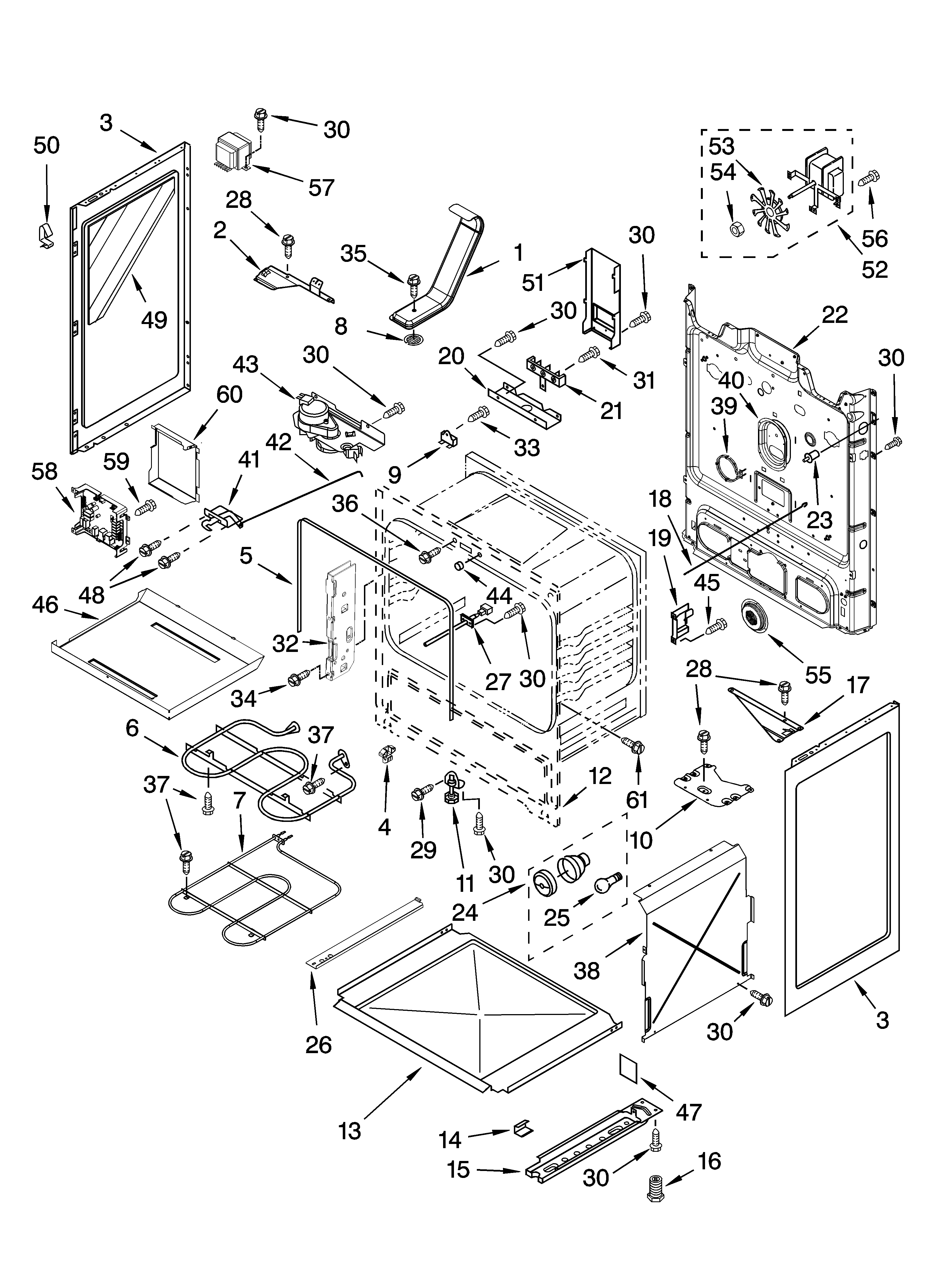 Whirlpool GERC4110SB2 chassis parts diagram