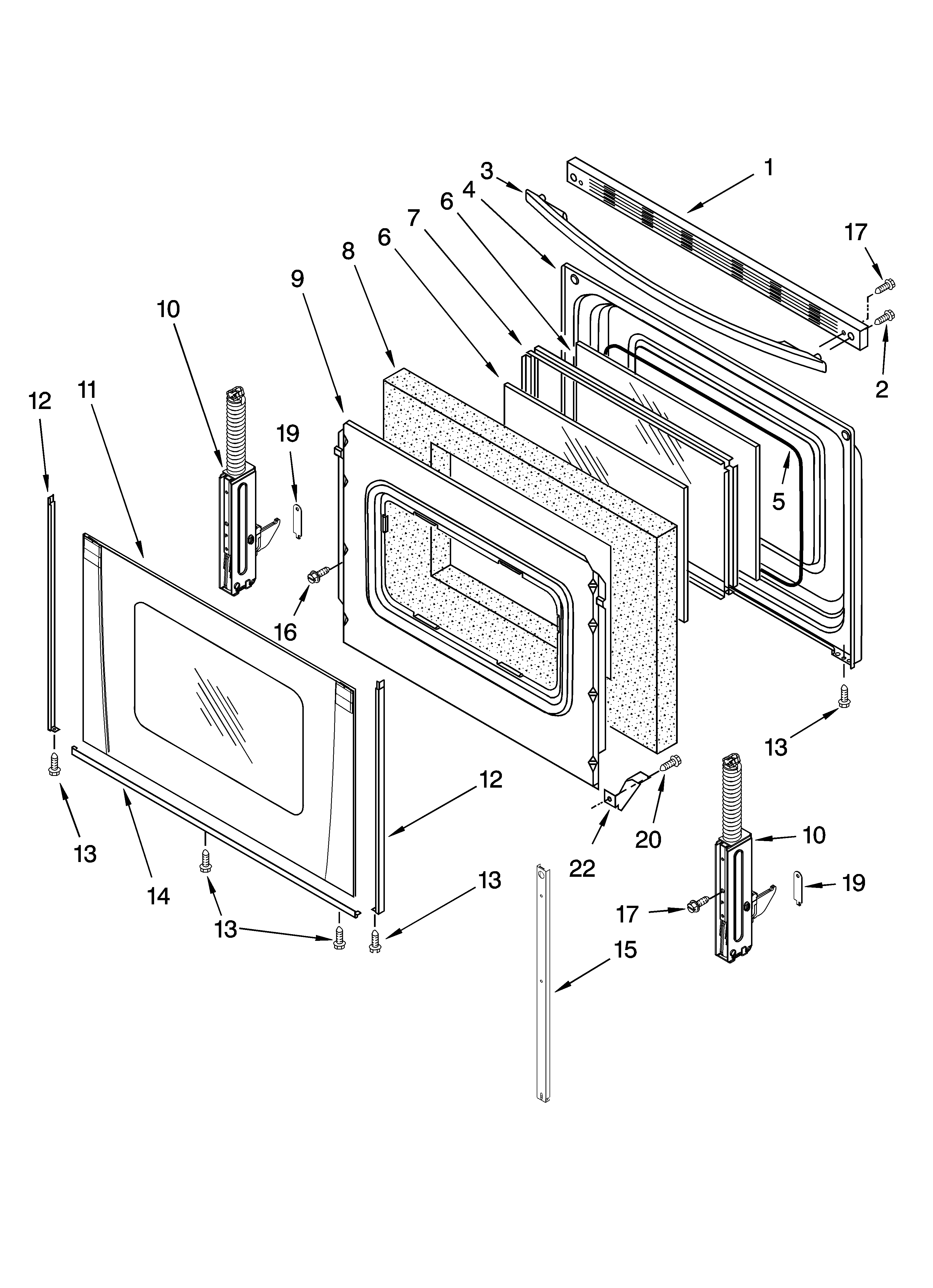 Whirlpool GERC4110SB2 door parts, optional parts diagram
