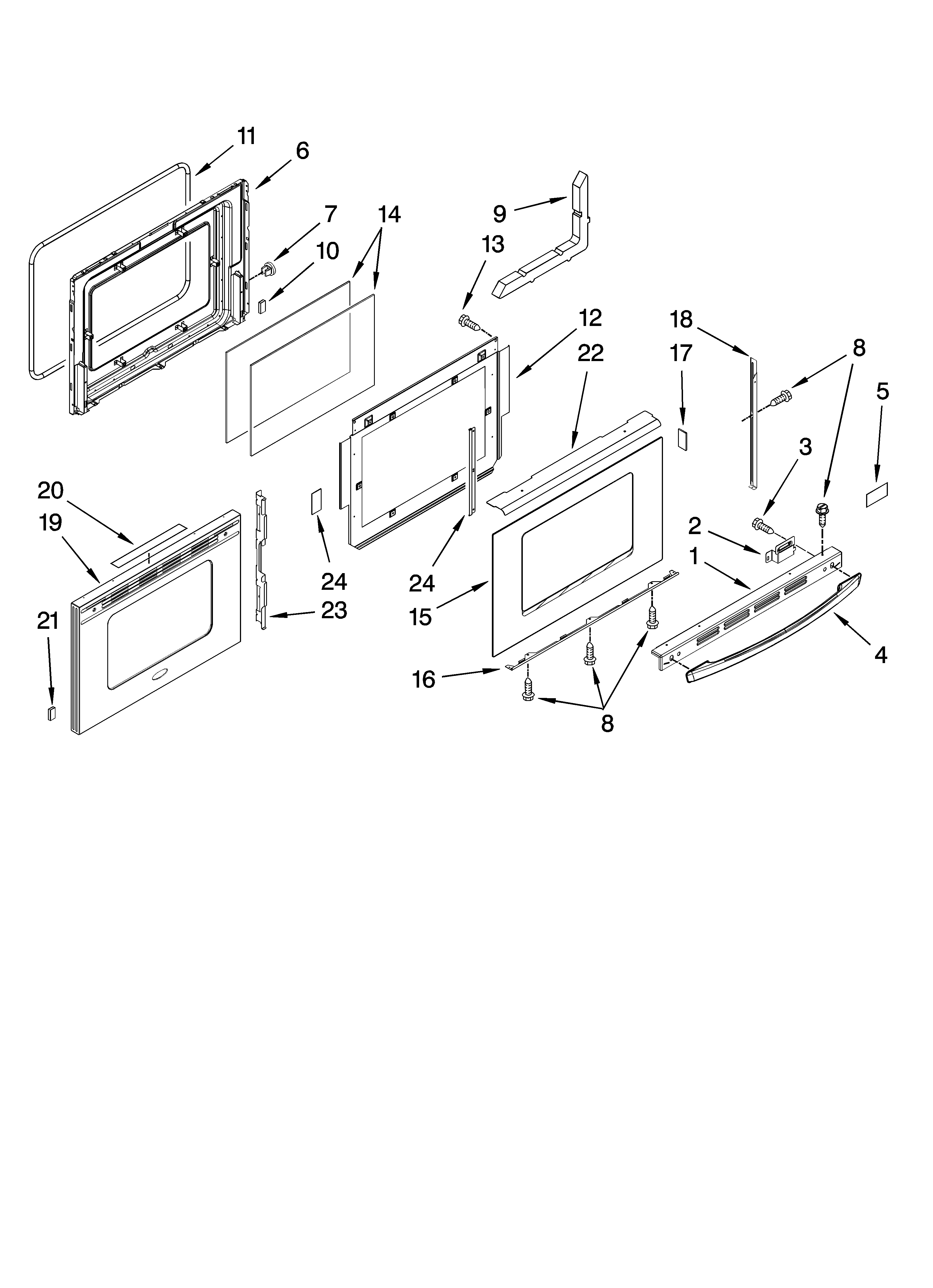 Whirlpool GW397LXUQ0 door parts diagram