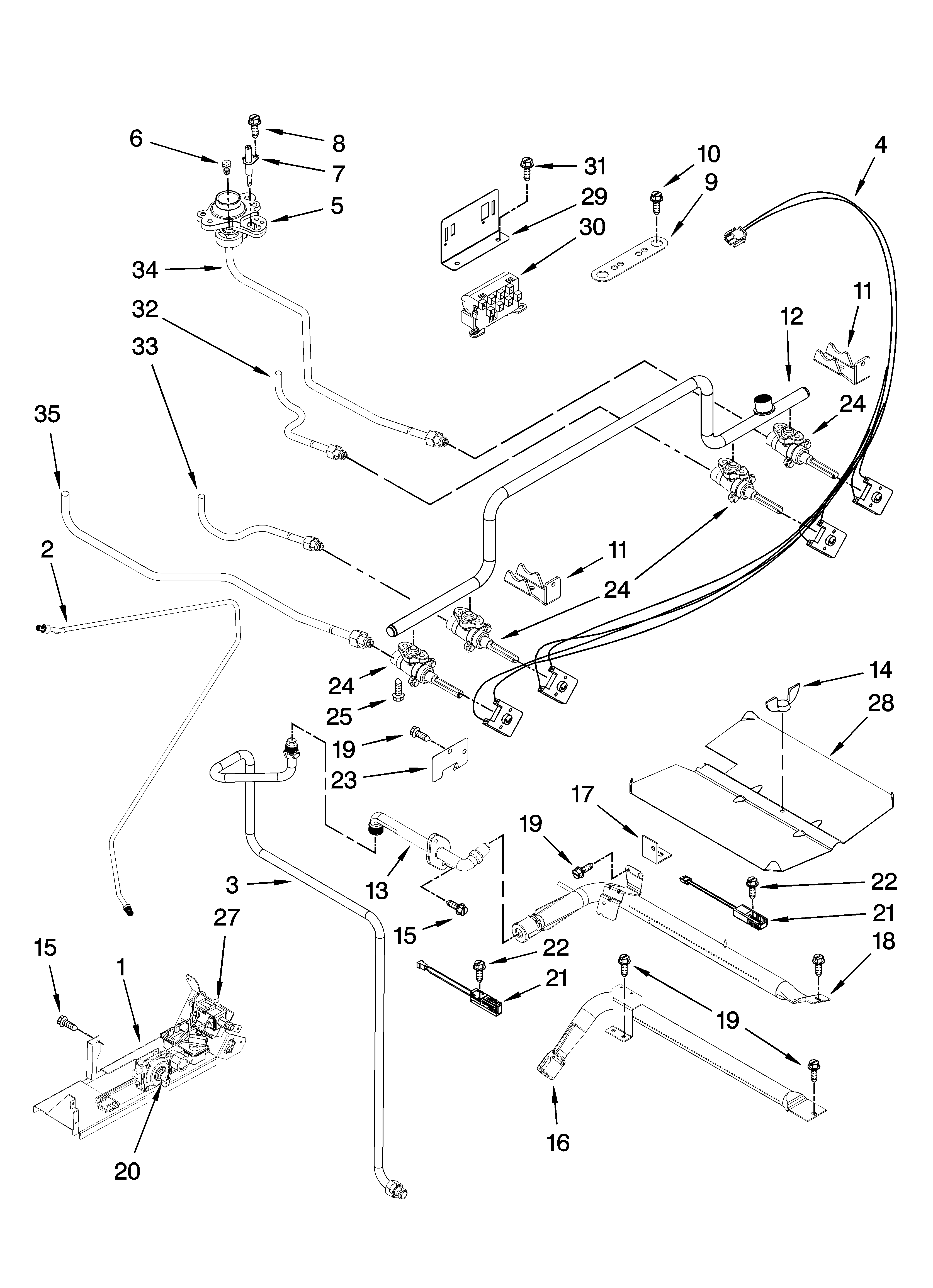 Whirlpool GW397LXUQ0 manifold parts diagram