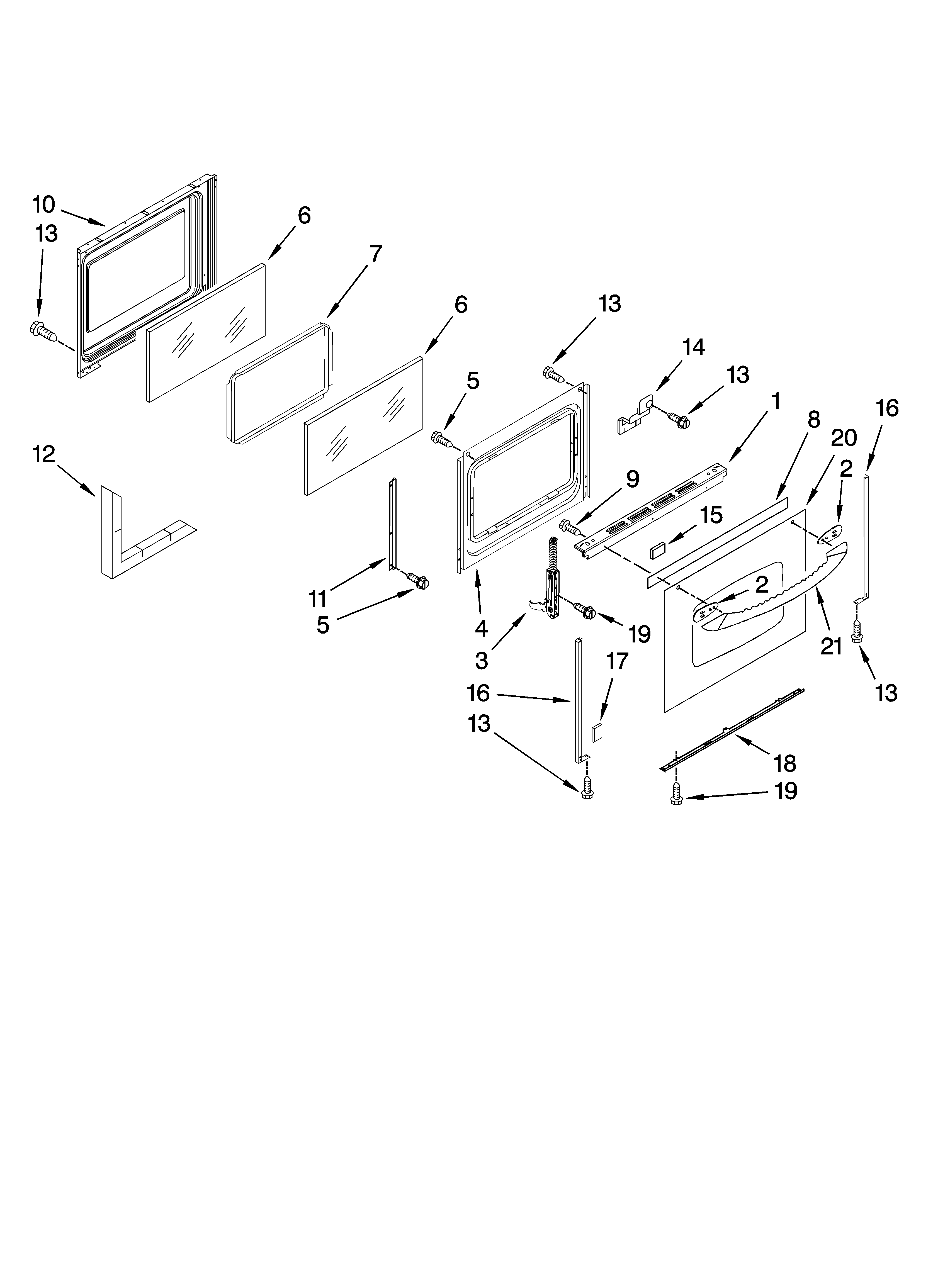 KitchenAid KERK201TSS0 door parts diagram