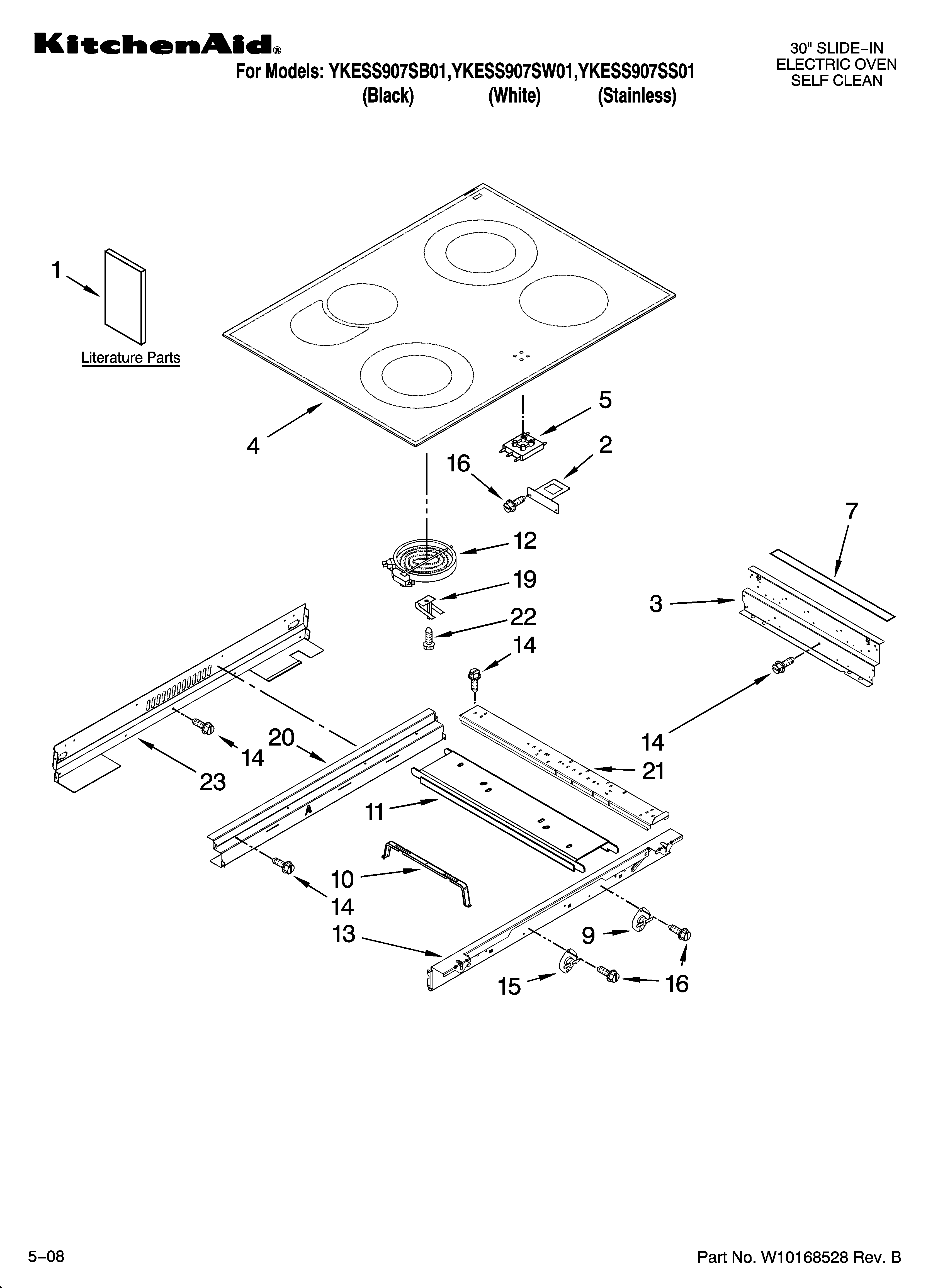 KitchenAid YKESS907SW01 cooktop parts diagram