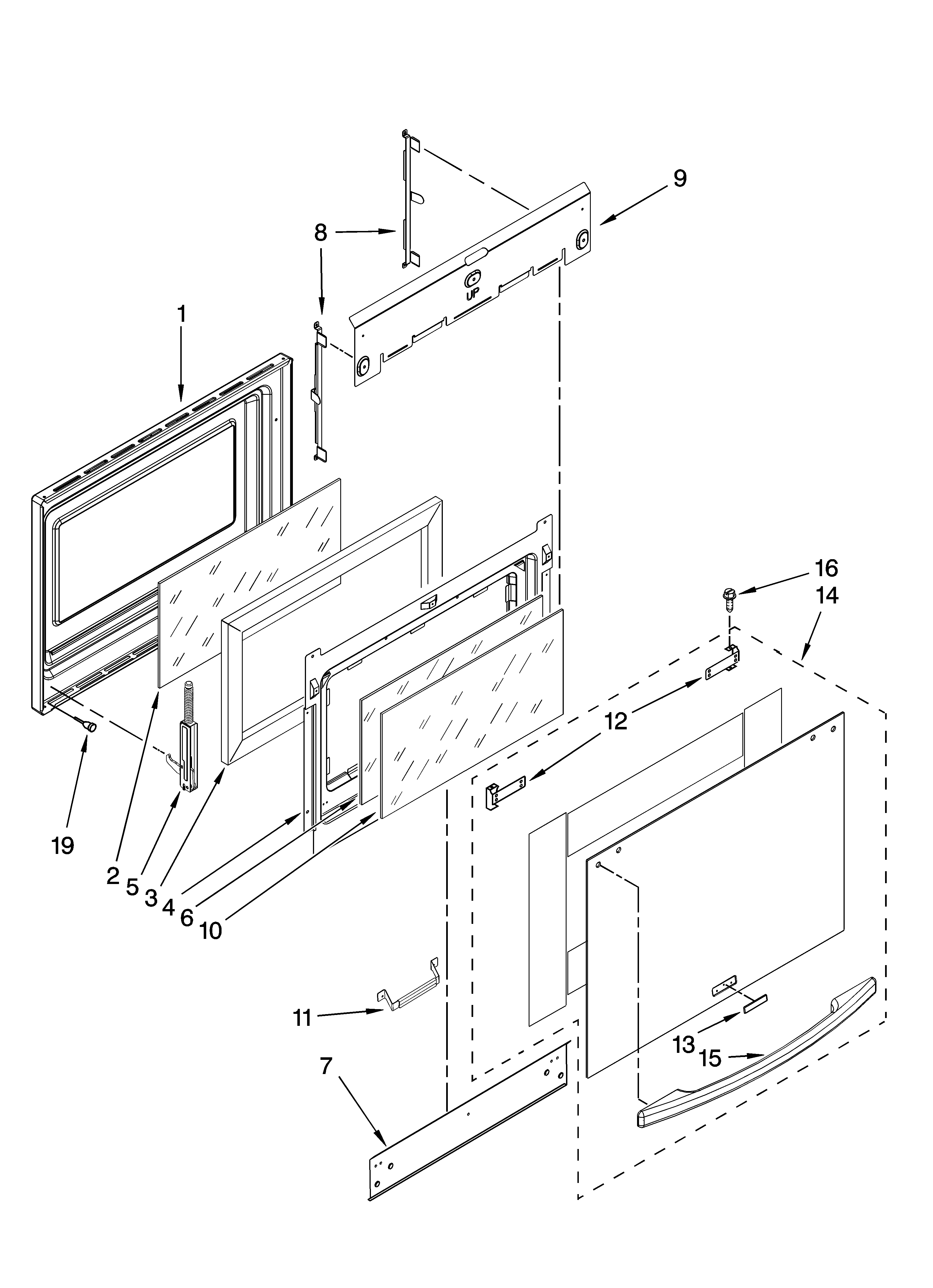 KitchenAid YKESS907SW01 door parts diagram