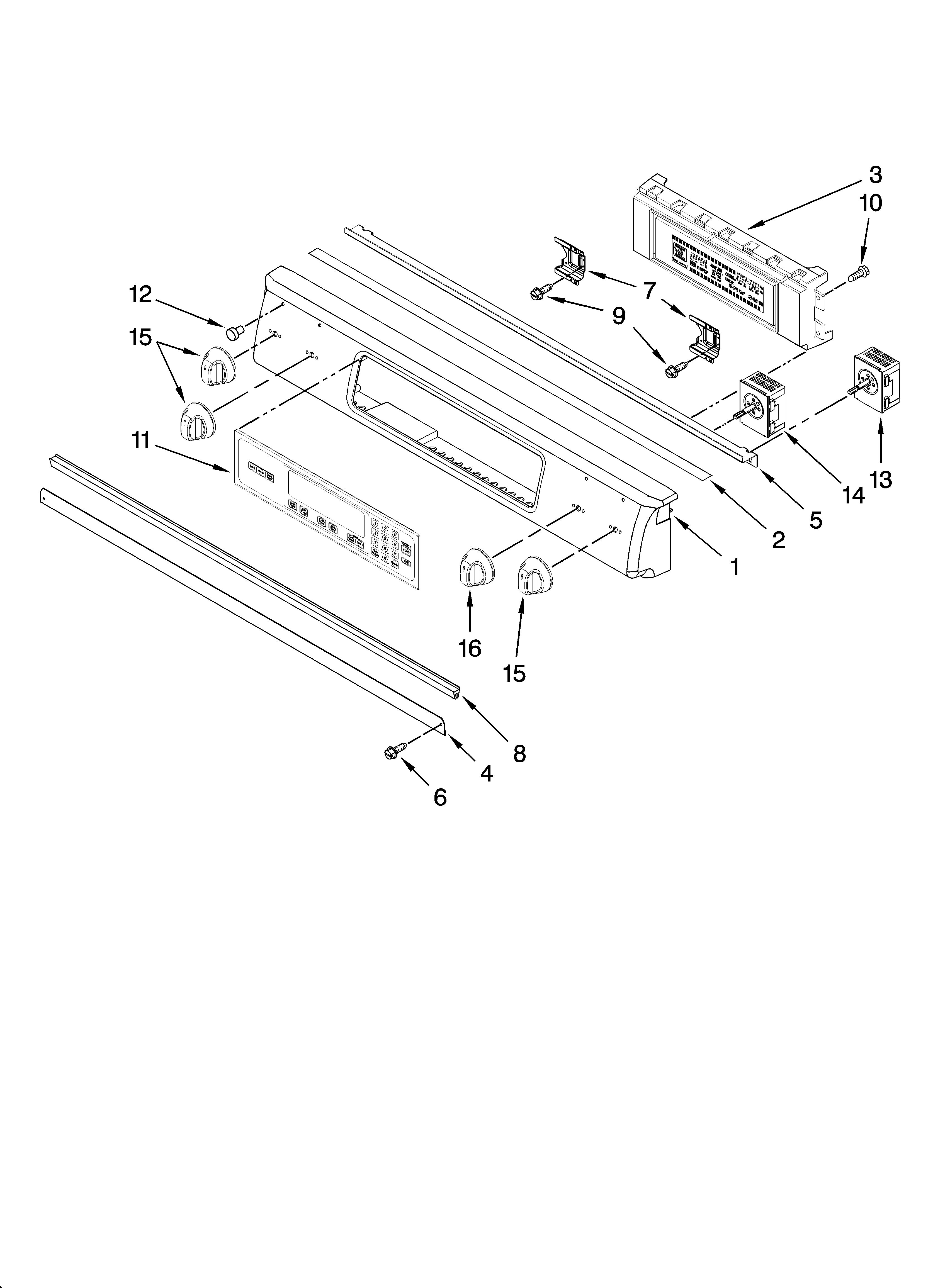 KitchenAid YKESS907SW01 control panel parts diagram