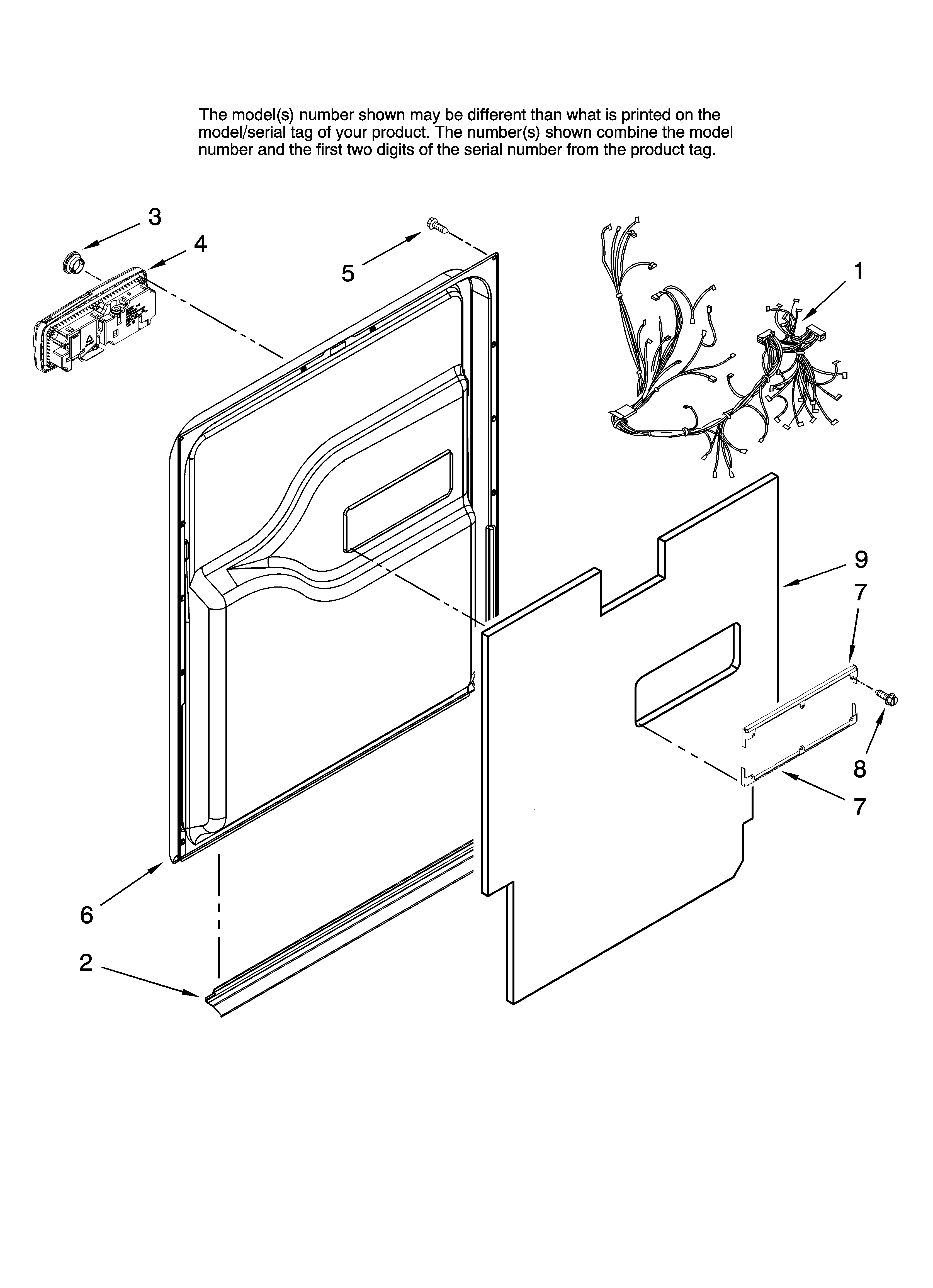Maytag MDB8951BWW10 door and latch parts diagram
