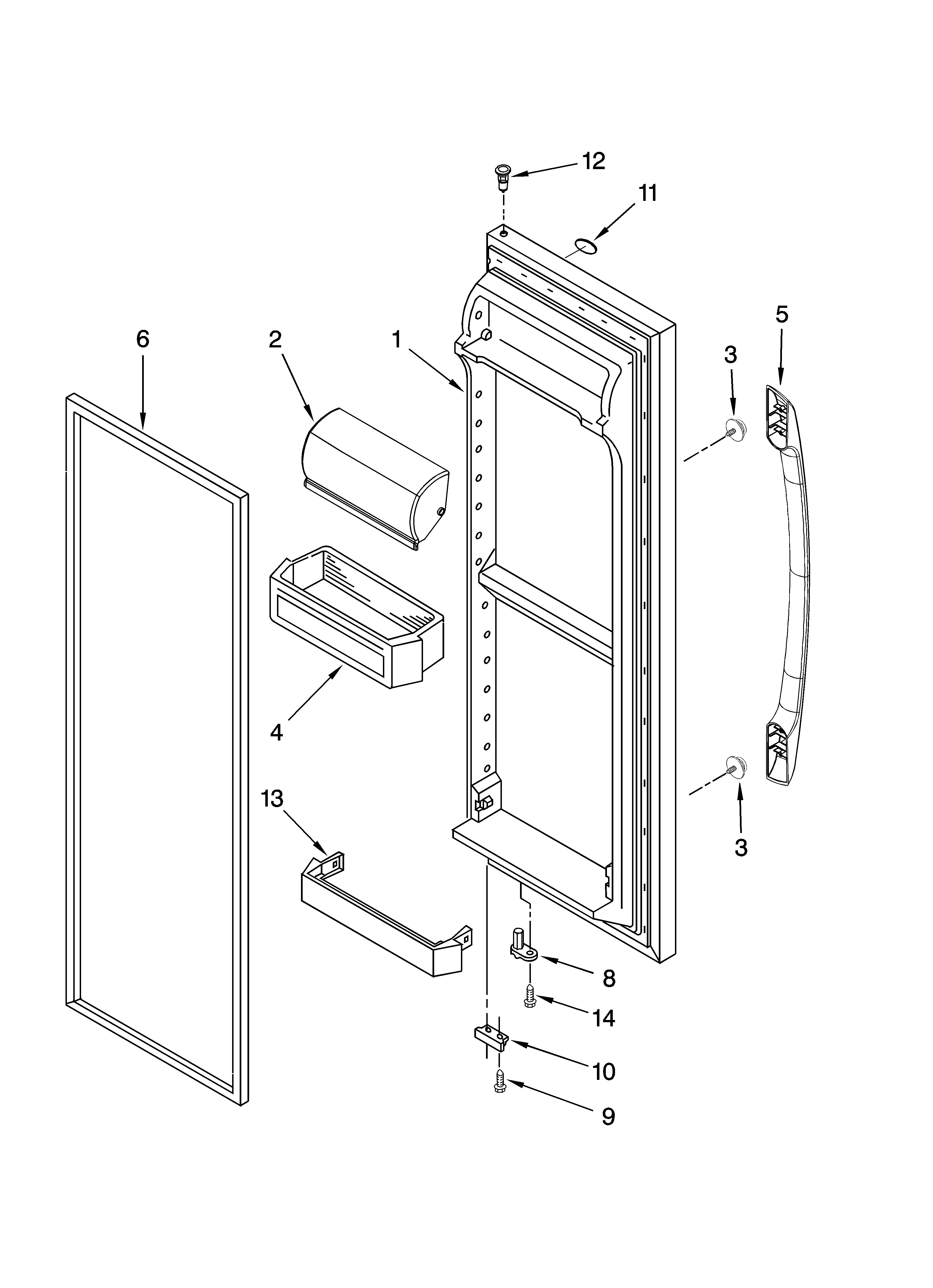 Amana ASD2522VRS01 refrigerator door parts diagram