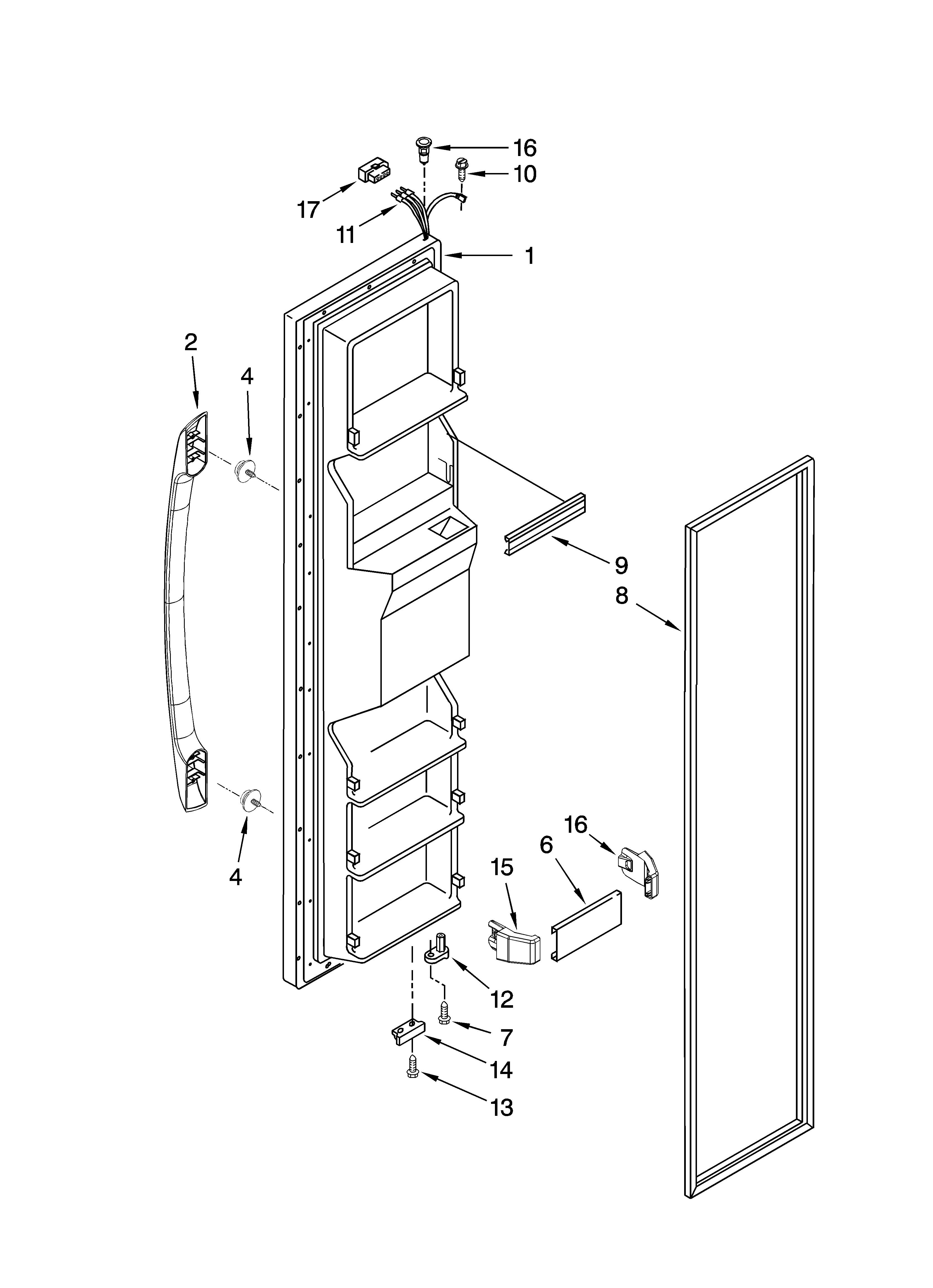 Amana ASD2522VRS01 freezer door parts diagram