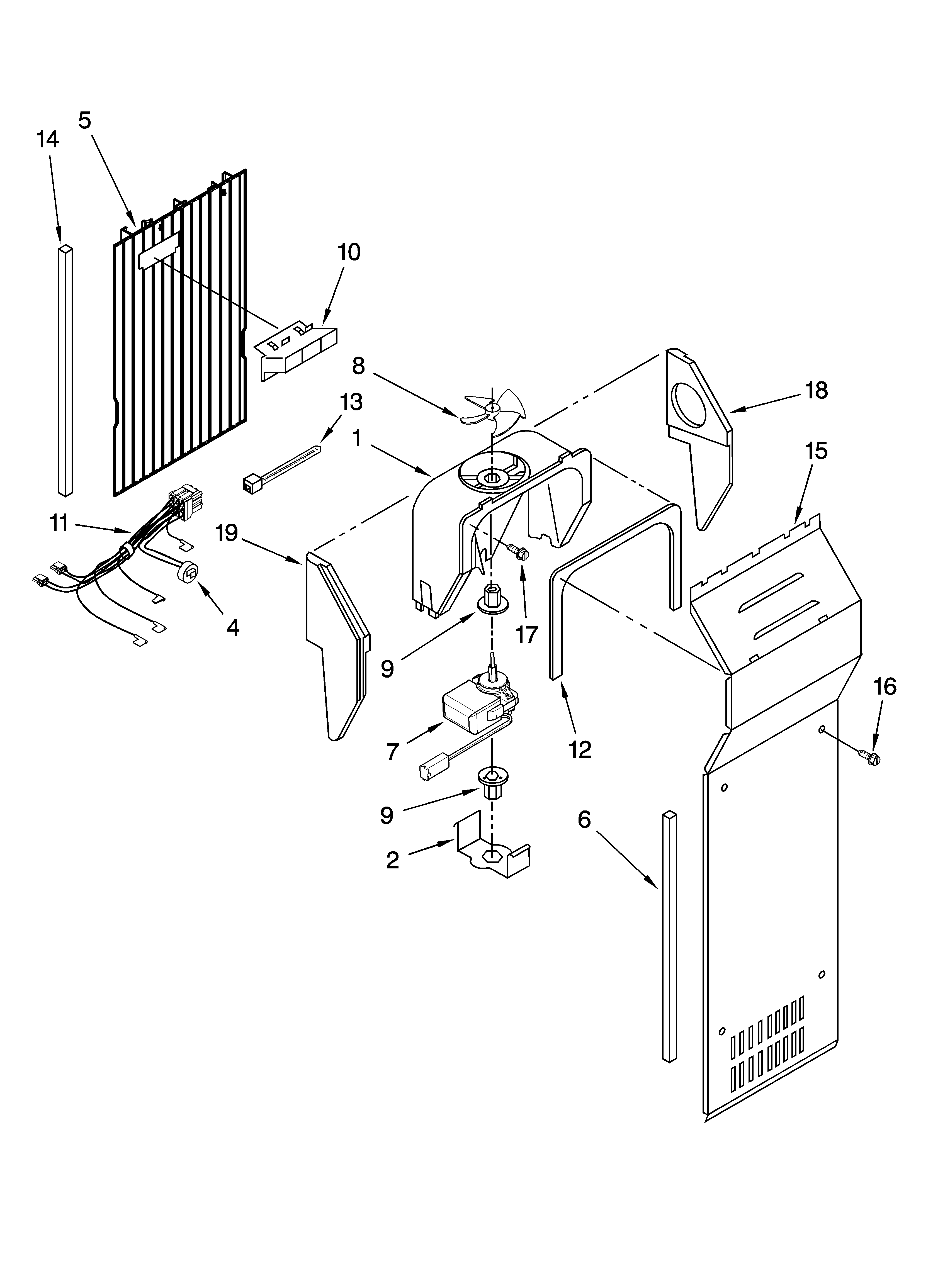 Amana ASD2522VRS01 air flow parts diagram