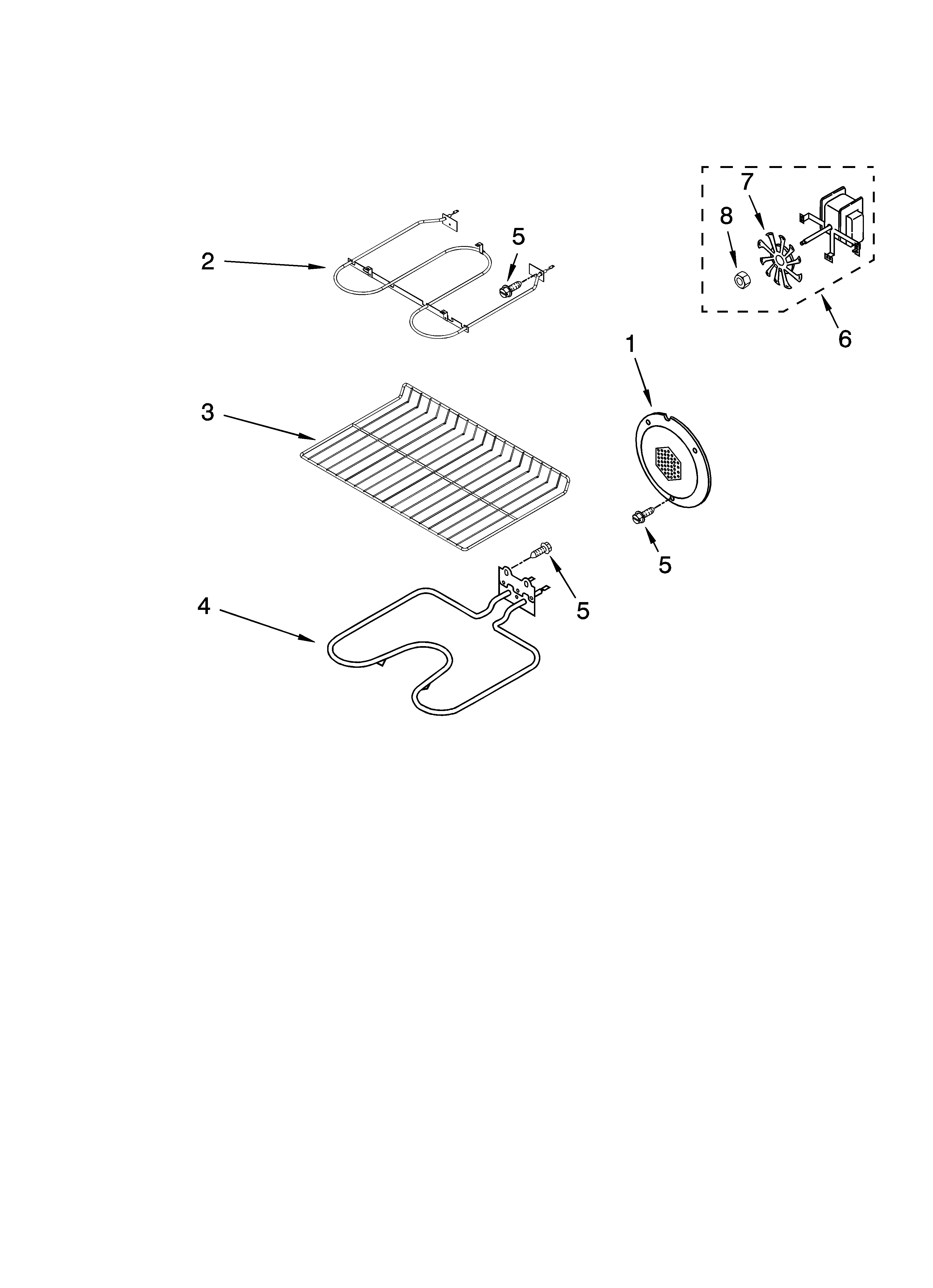 Whirlpool GBD307PRQ03 internal oven parts diagram