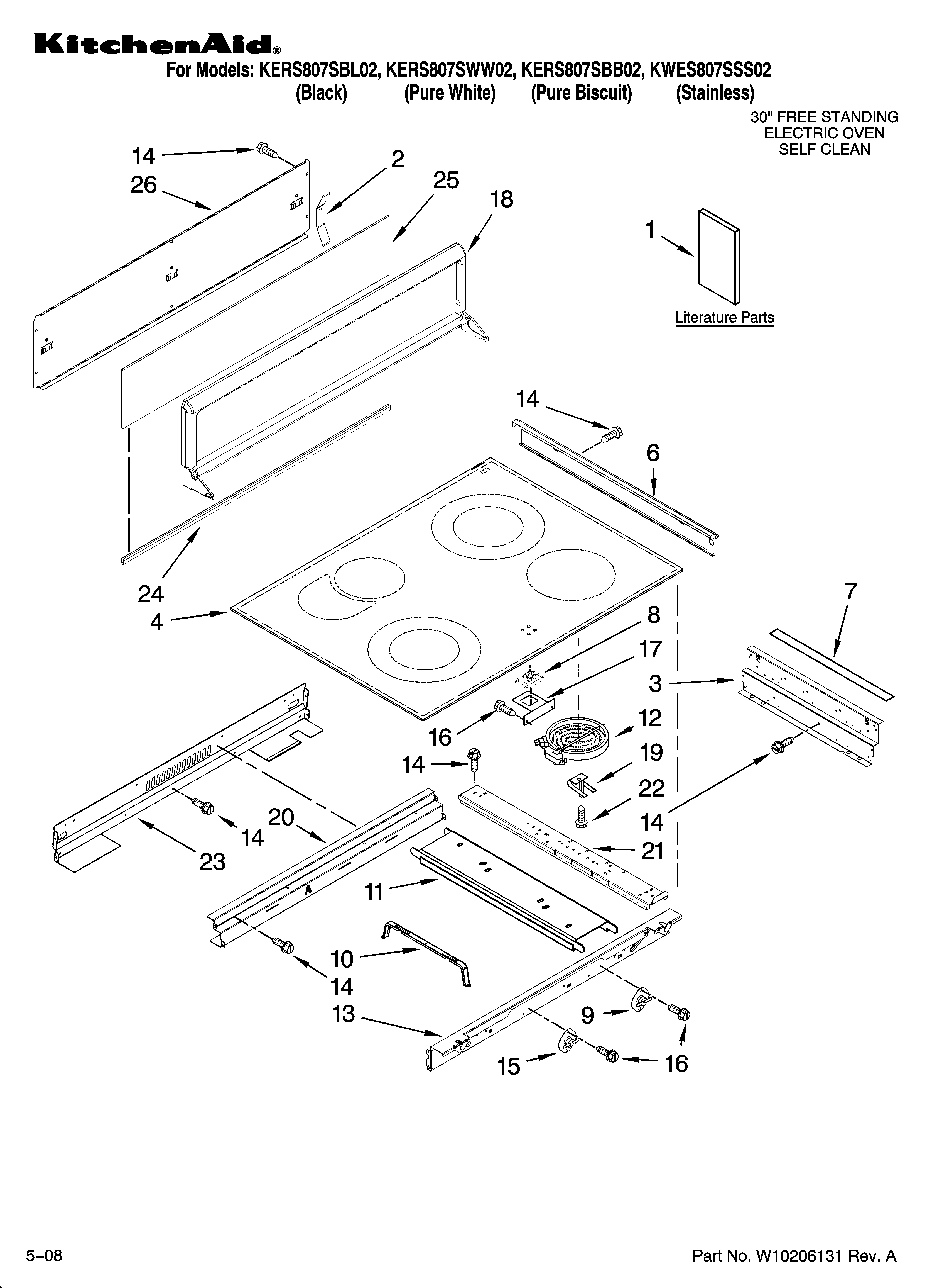 KitchenAid KWES807SSS02 cooktop parts diagram