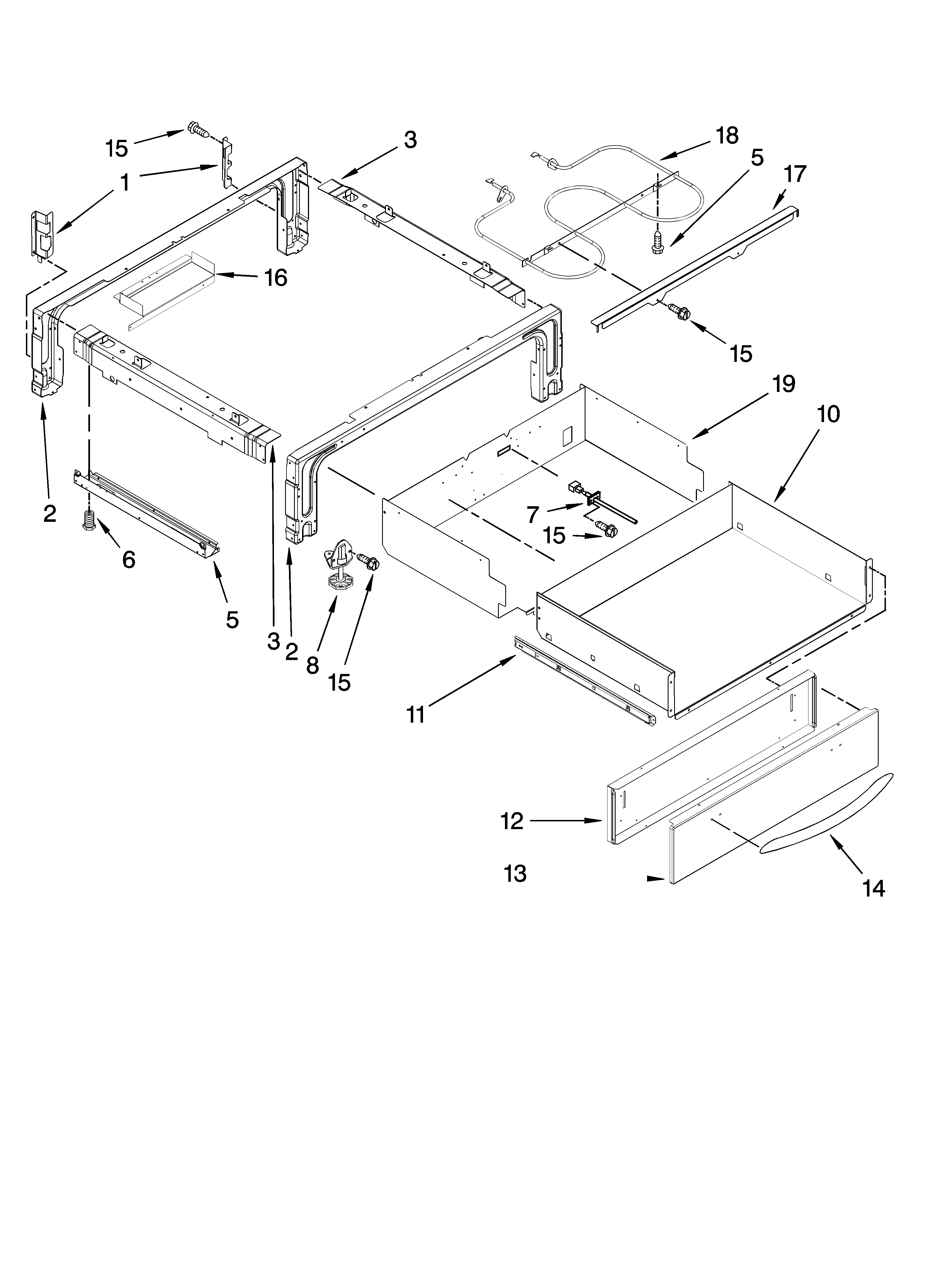KitchenAid KWES807SSS02 drawer parts diagram