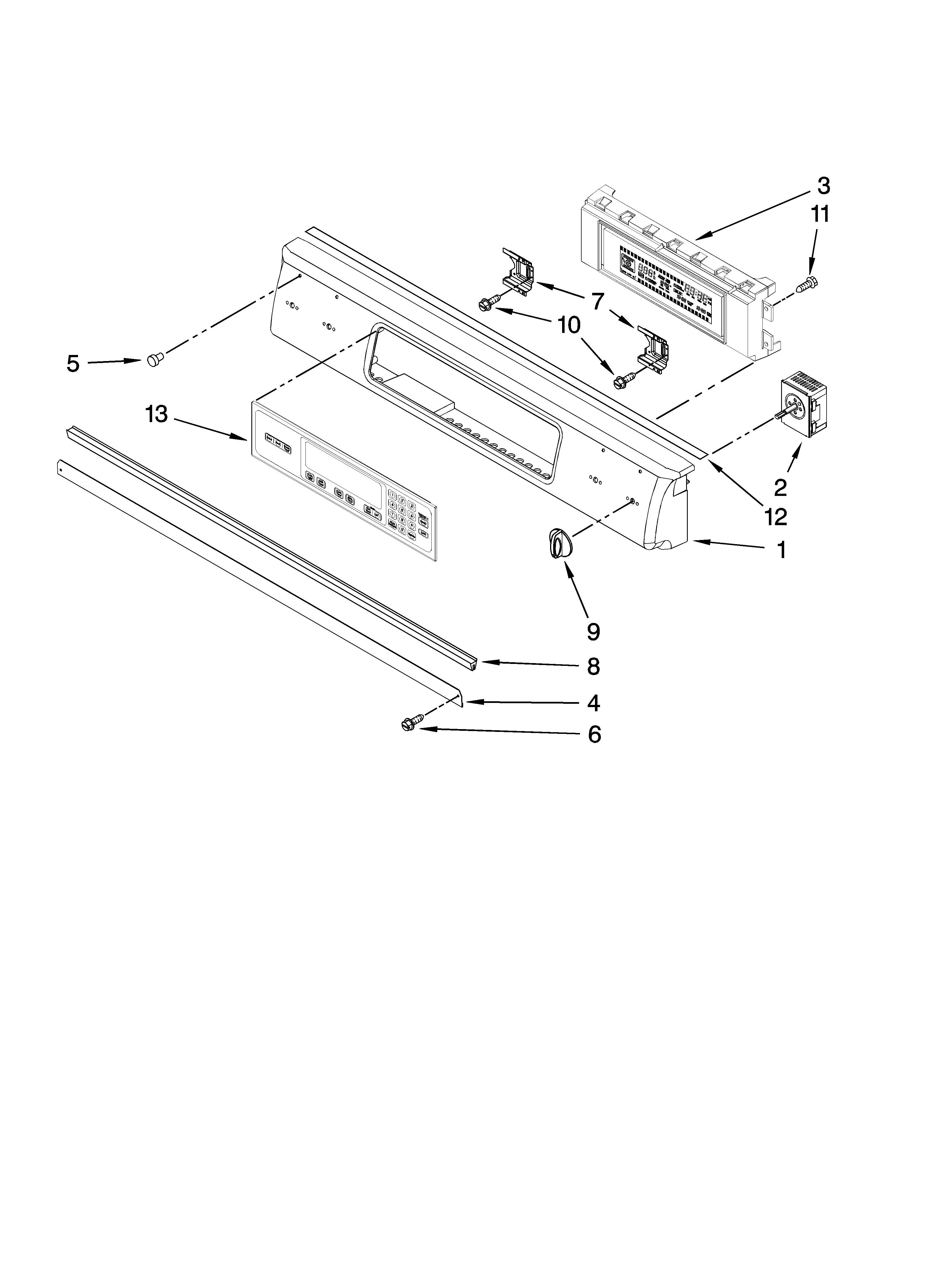 KitchenAid KWES807SSS02 control panel parts diagram