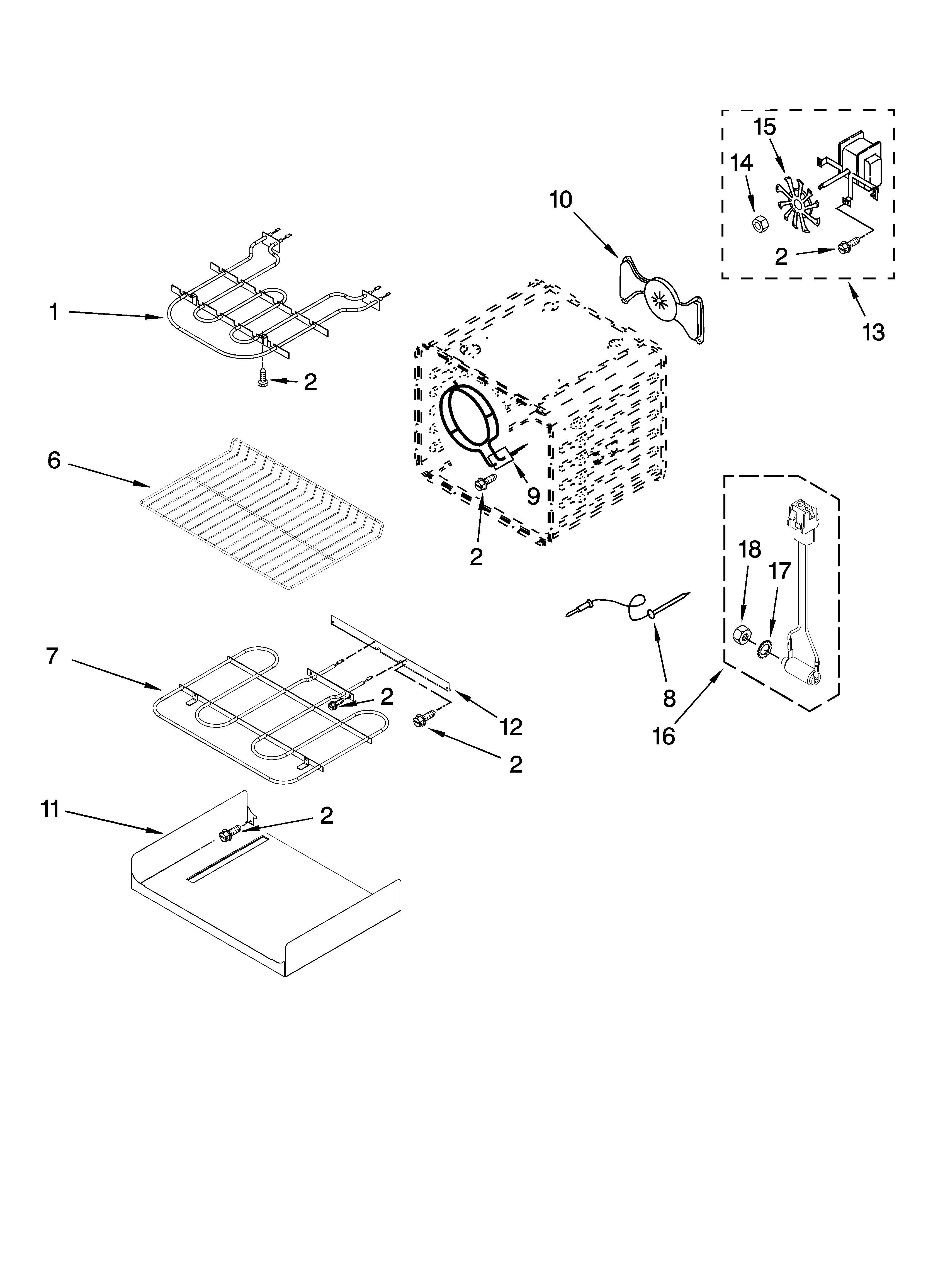 KitchenAid KWES807SSS02 internal oven parts diagram