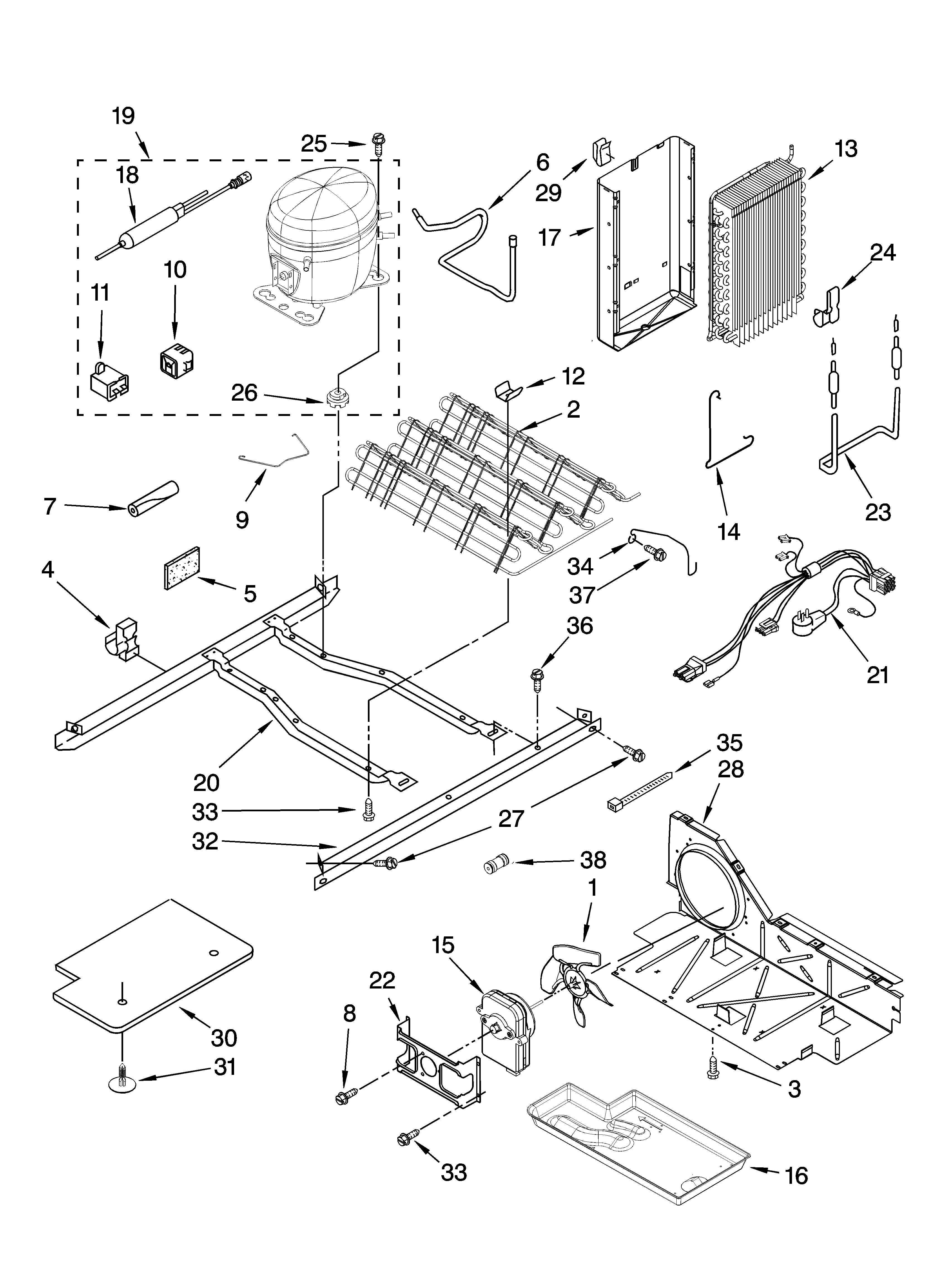 KitchenAid KSRP25FTWH02 unit parts diagram