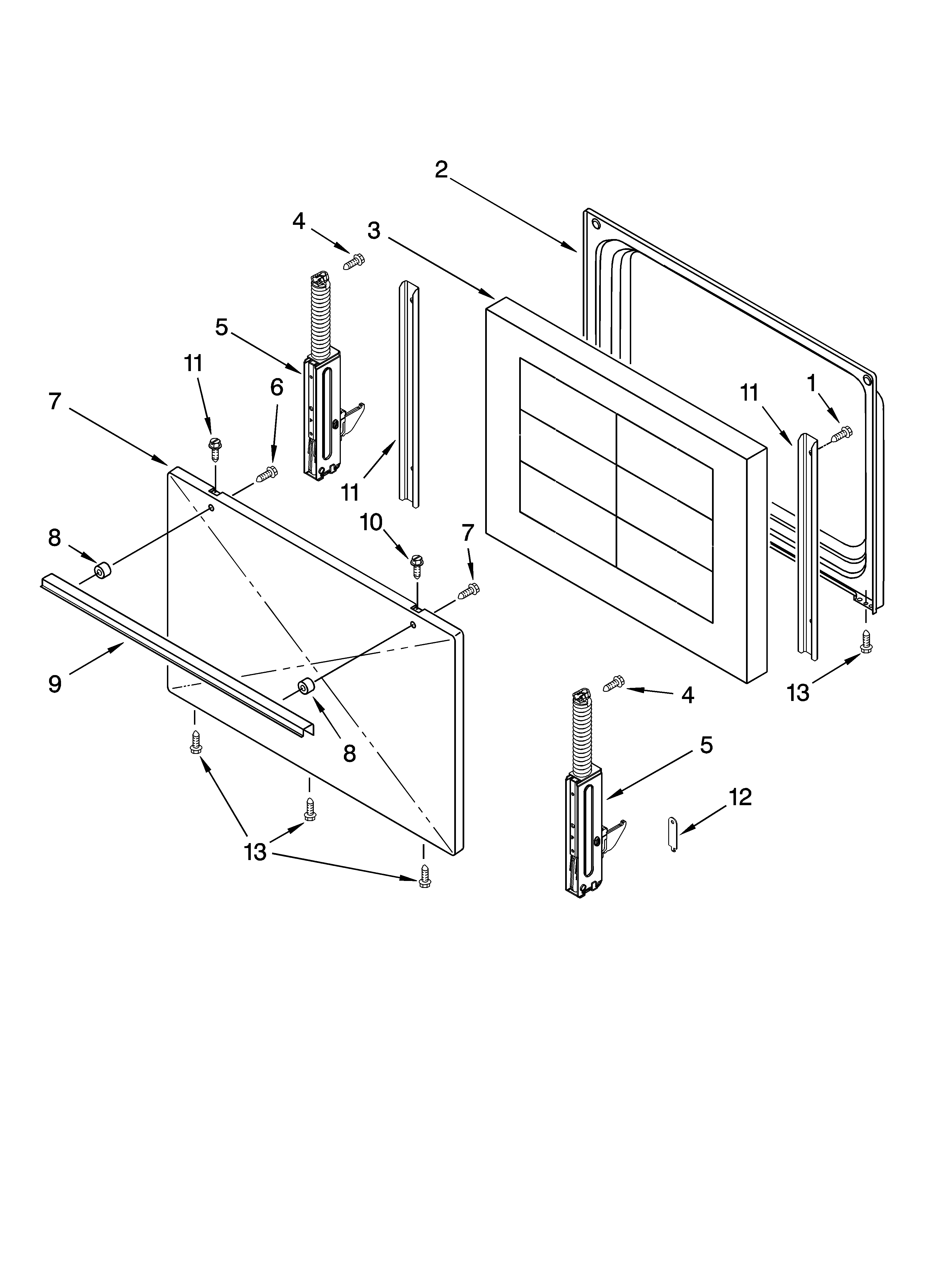 Whirlpool RF110AXSQ3 door parts, optional parts diagram