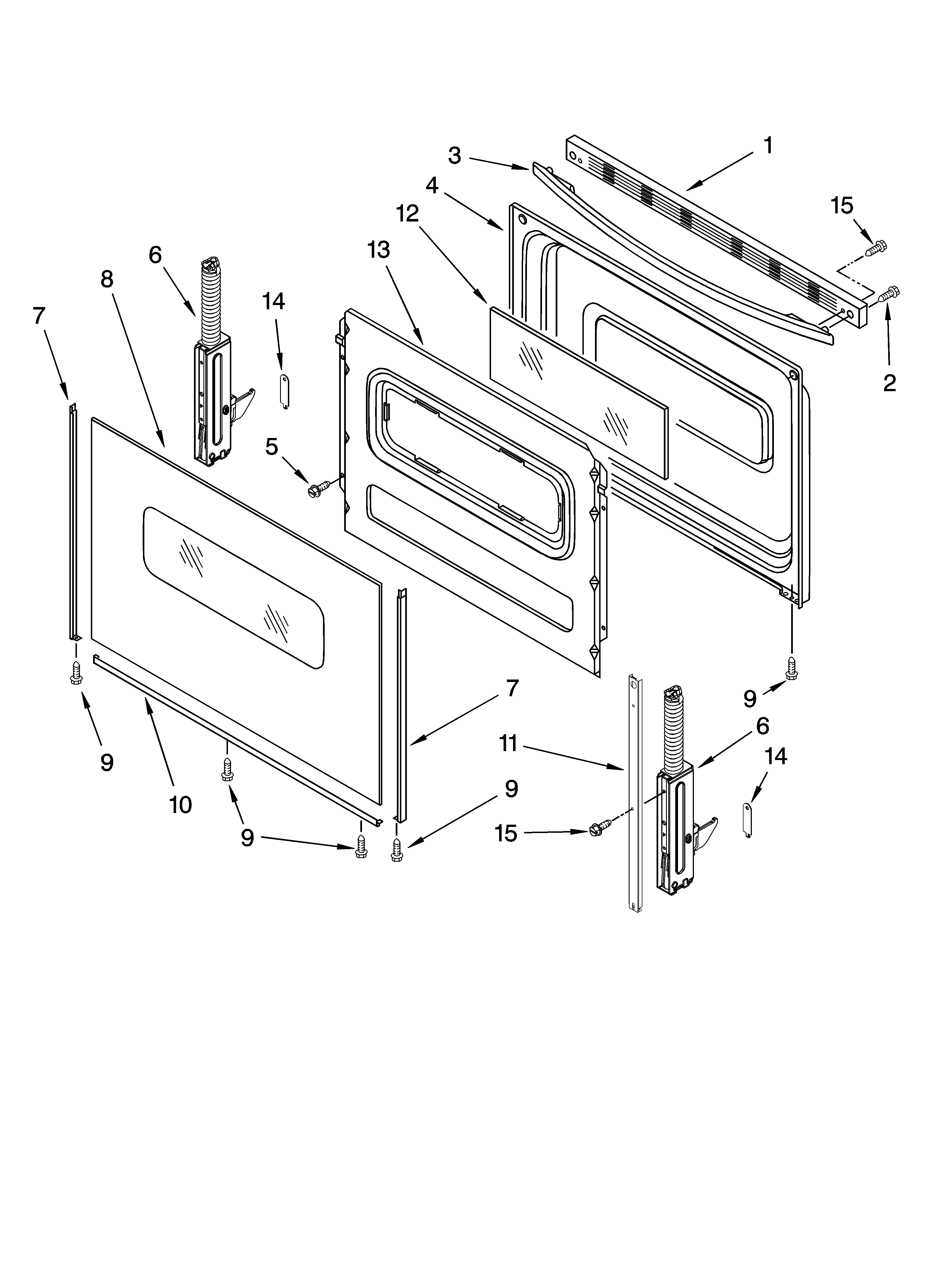 Whirlpool RF111PXSQ3 door parts, optional parts (not included) diagram