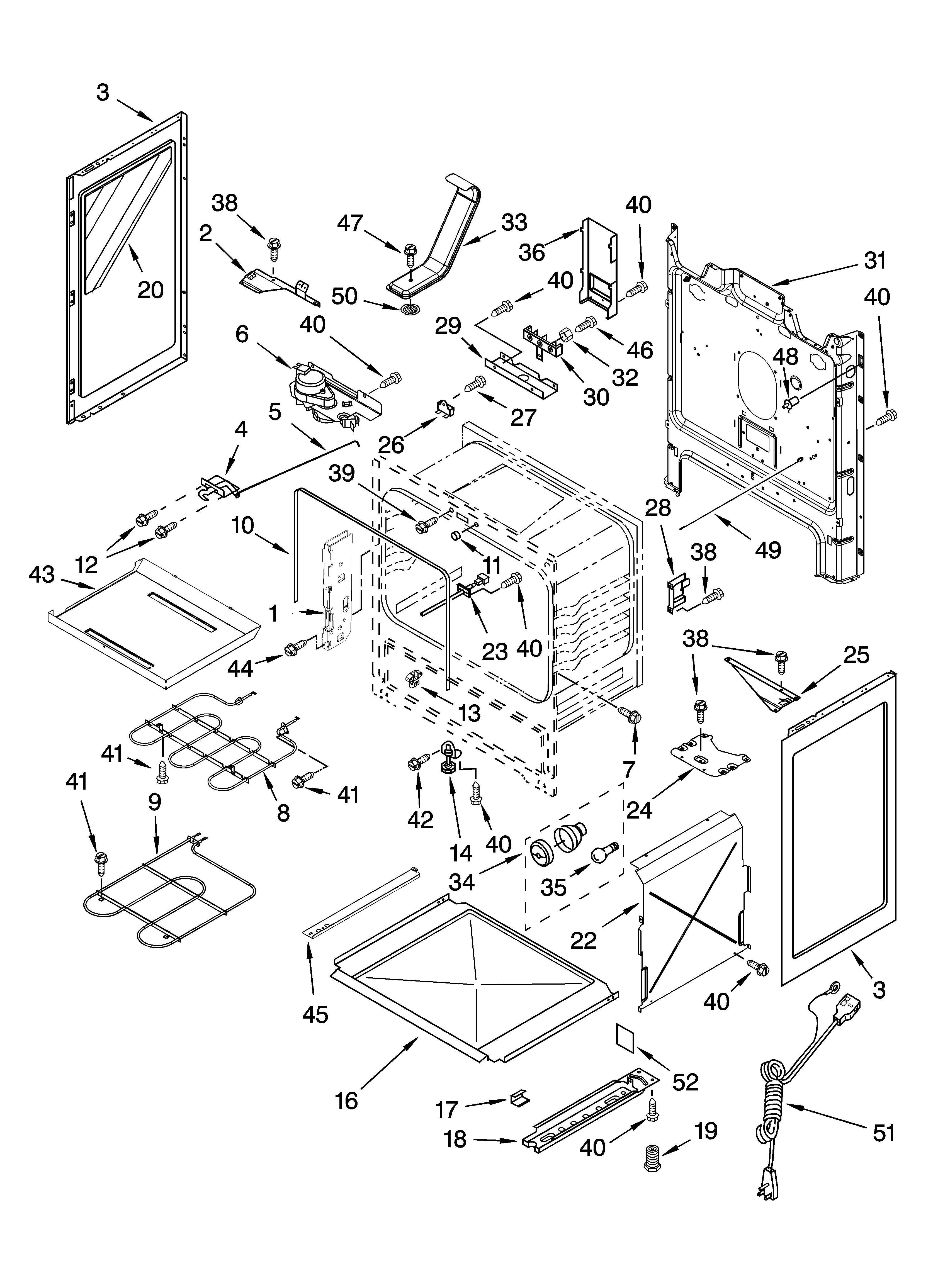 Whirlpool WERP4120SB2 chassis parts diagram
