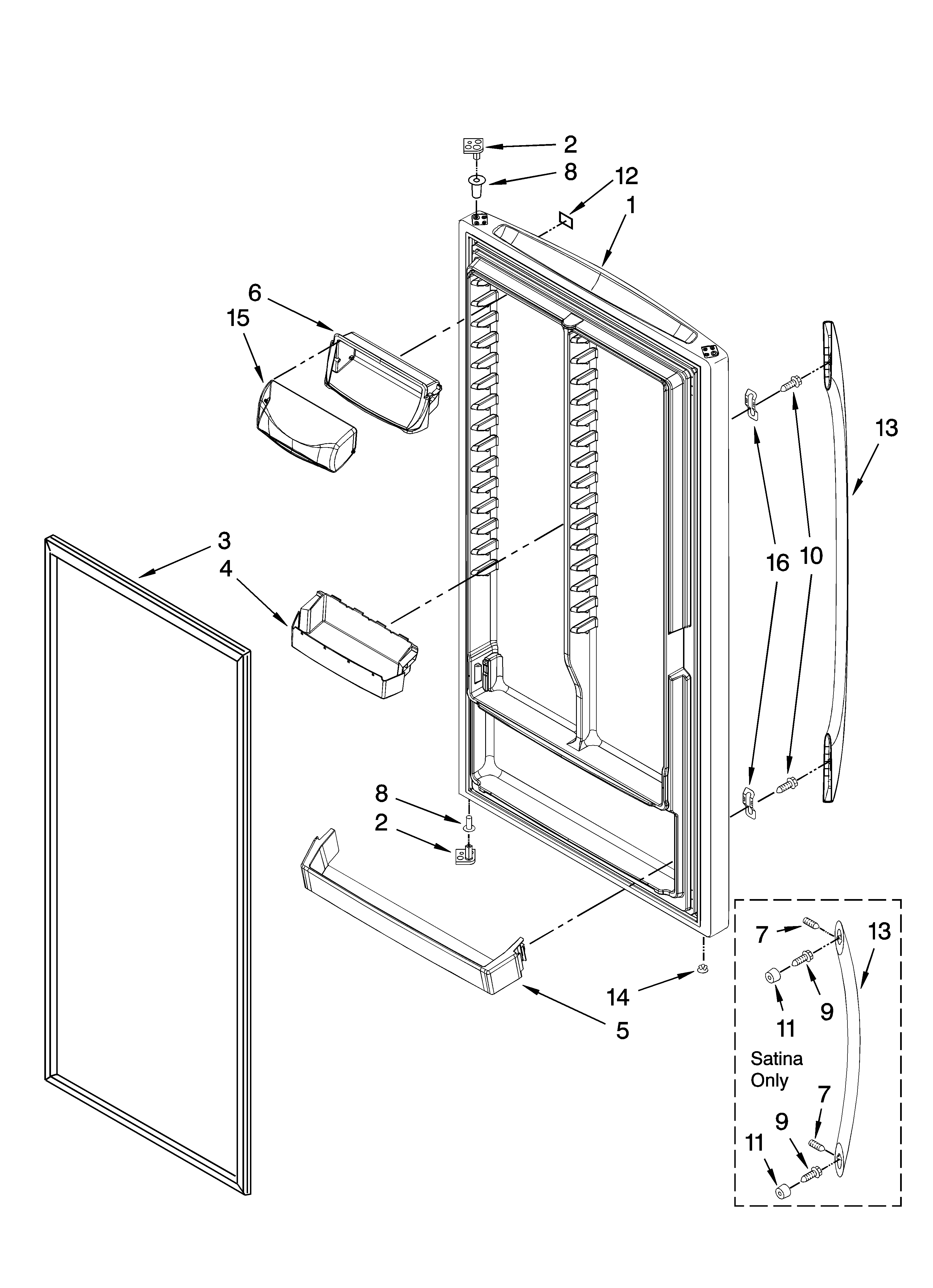 Whirlpool 7EL87TRRRV03 door parts diagram