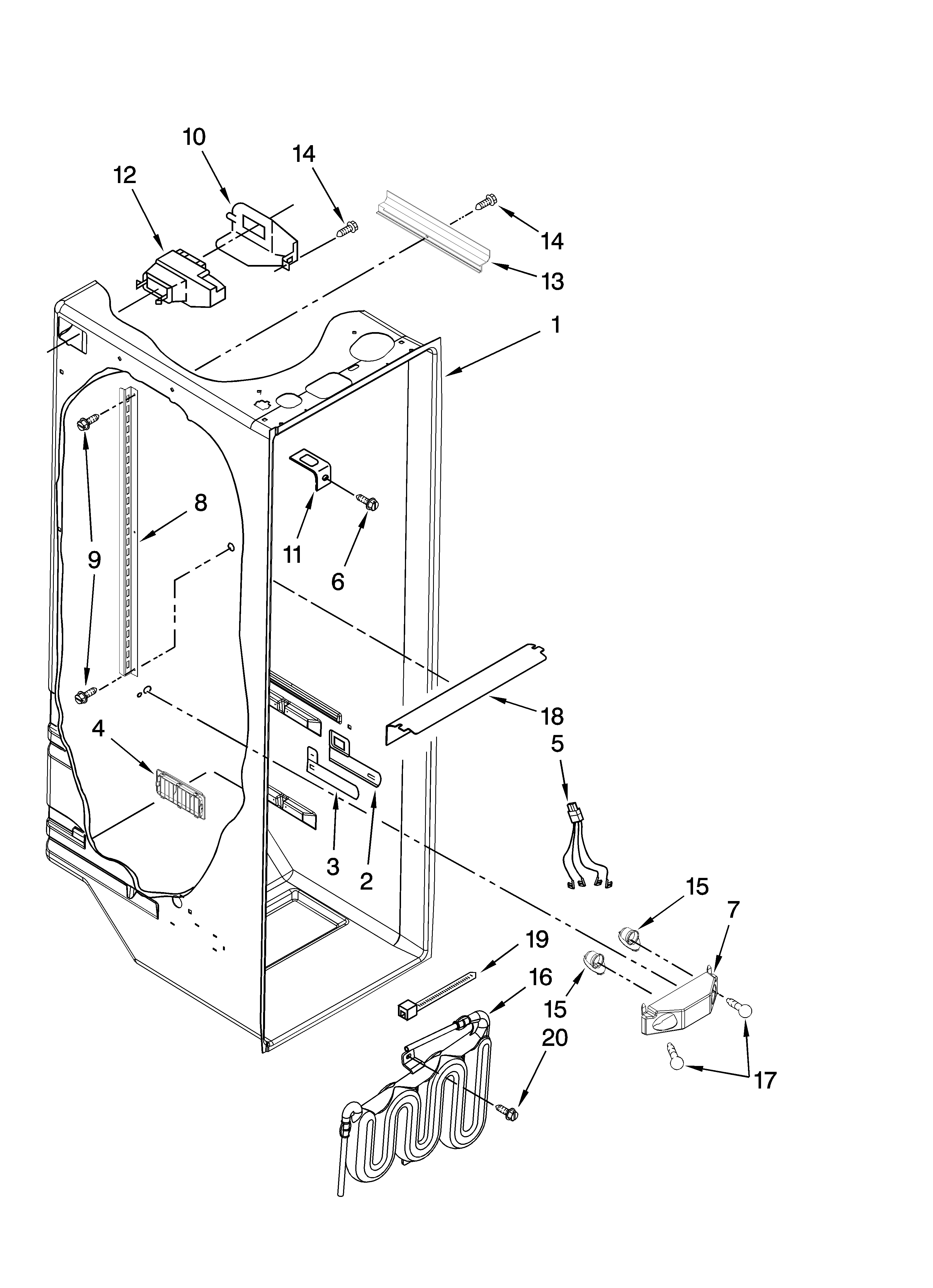 Whirlpool ED5FVGXSS04 refrigerator liner parts diagram