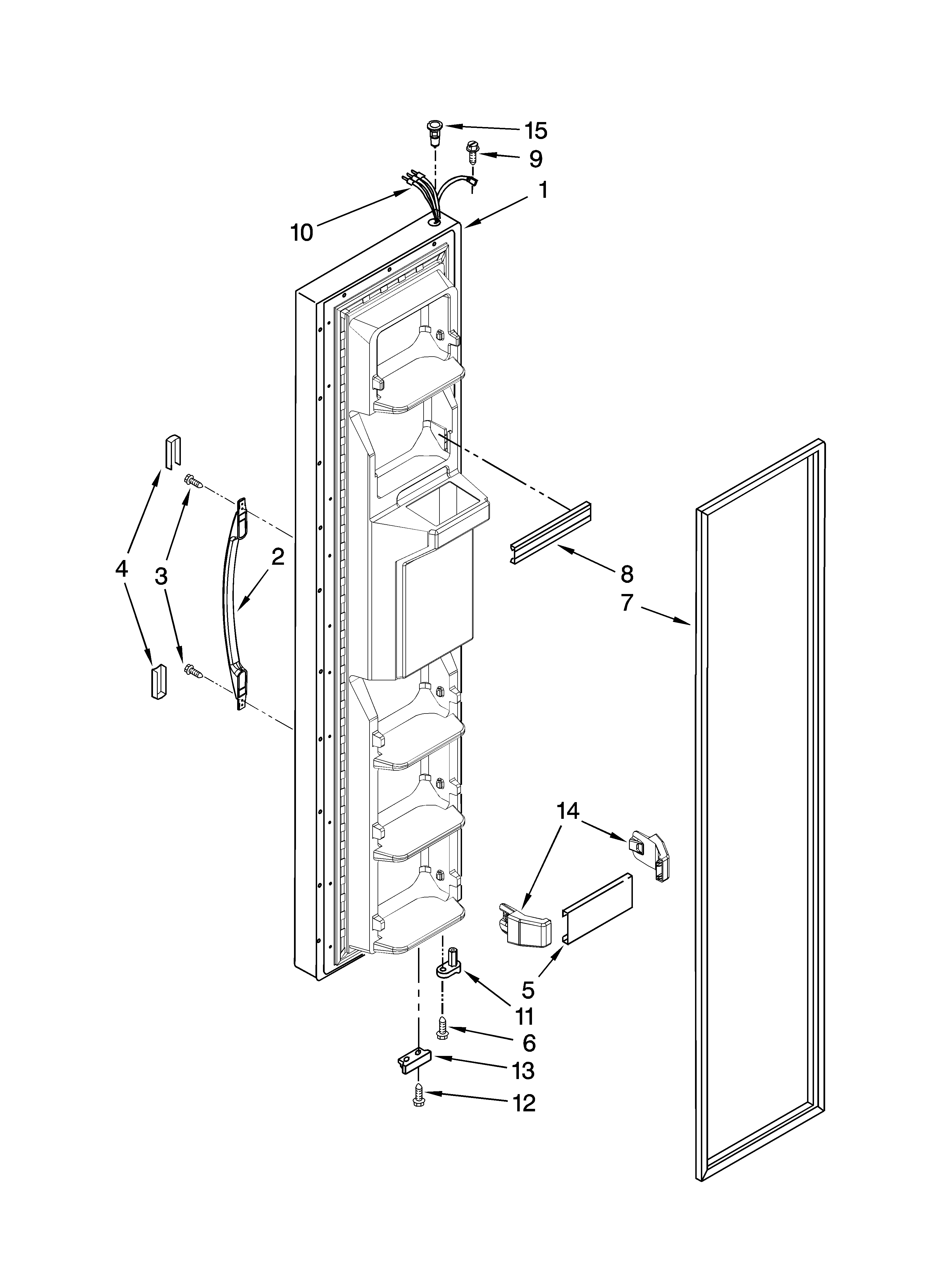 Whirlpool ED5FVGXSS04 freezer door parts diagram