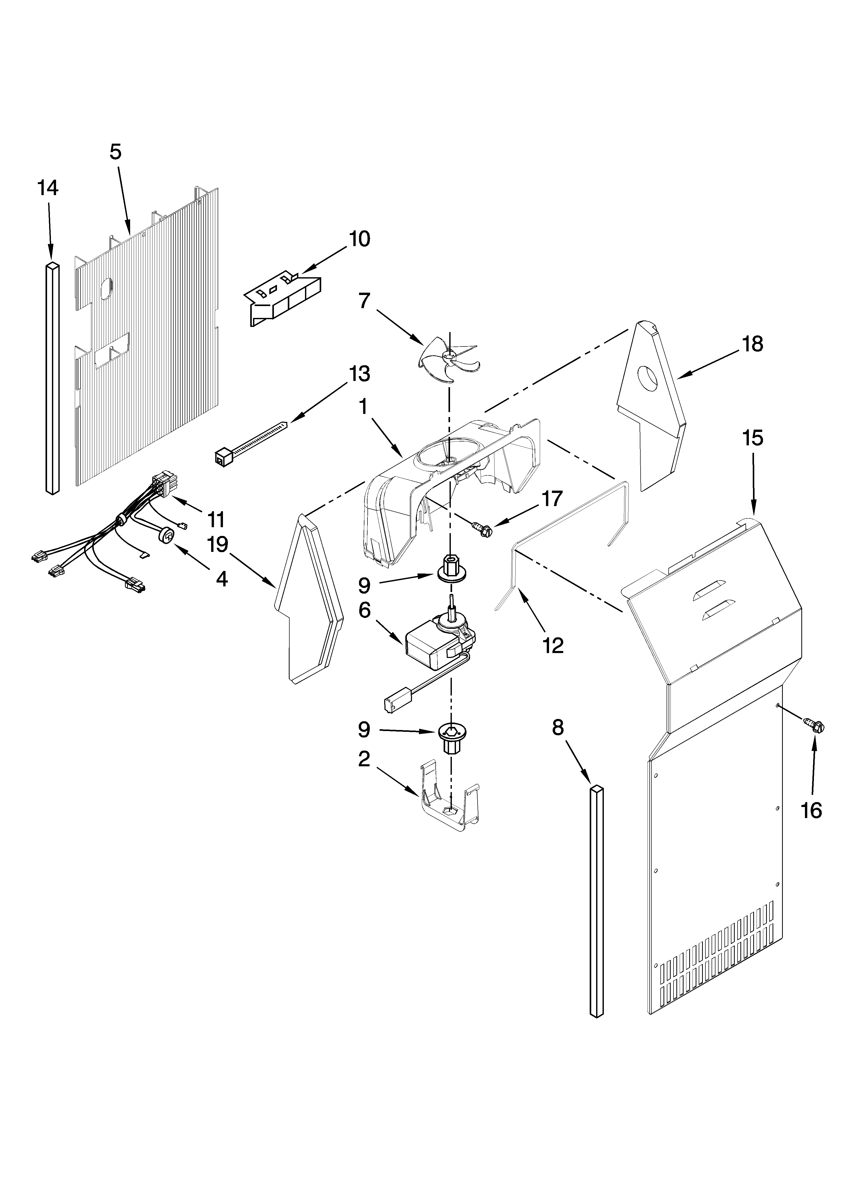 Whirlpool ED5FVGXSS04 air flow parts diagram