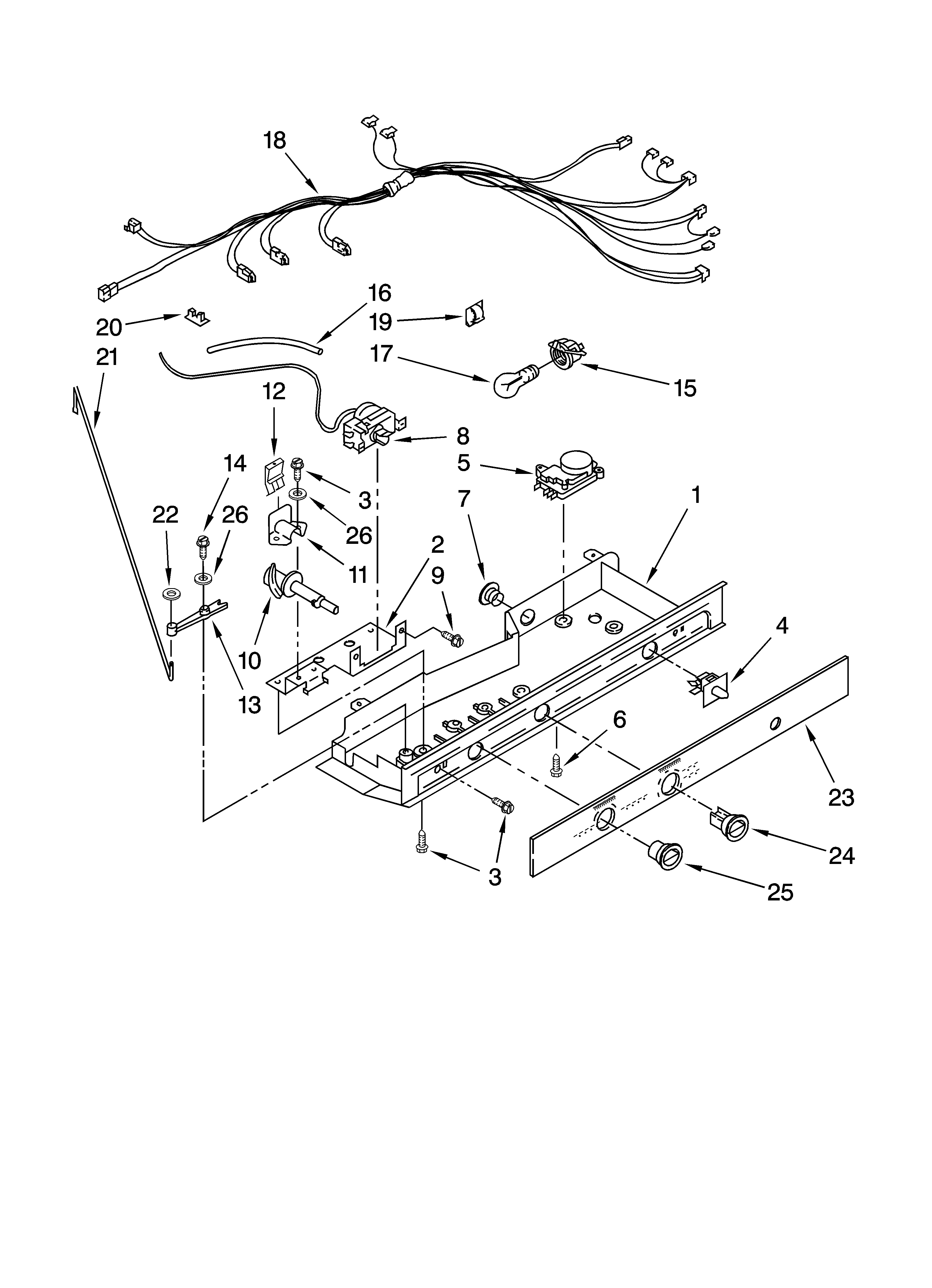 Whirlpool ED5FVGXSS04 control parts diagram