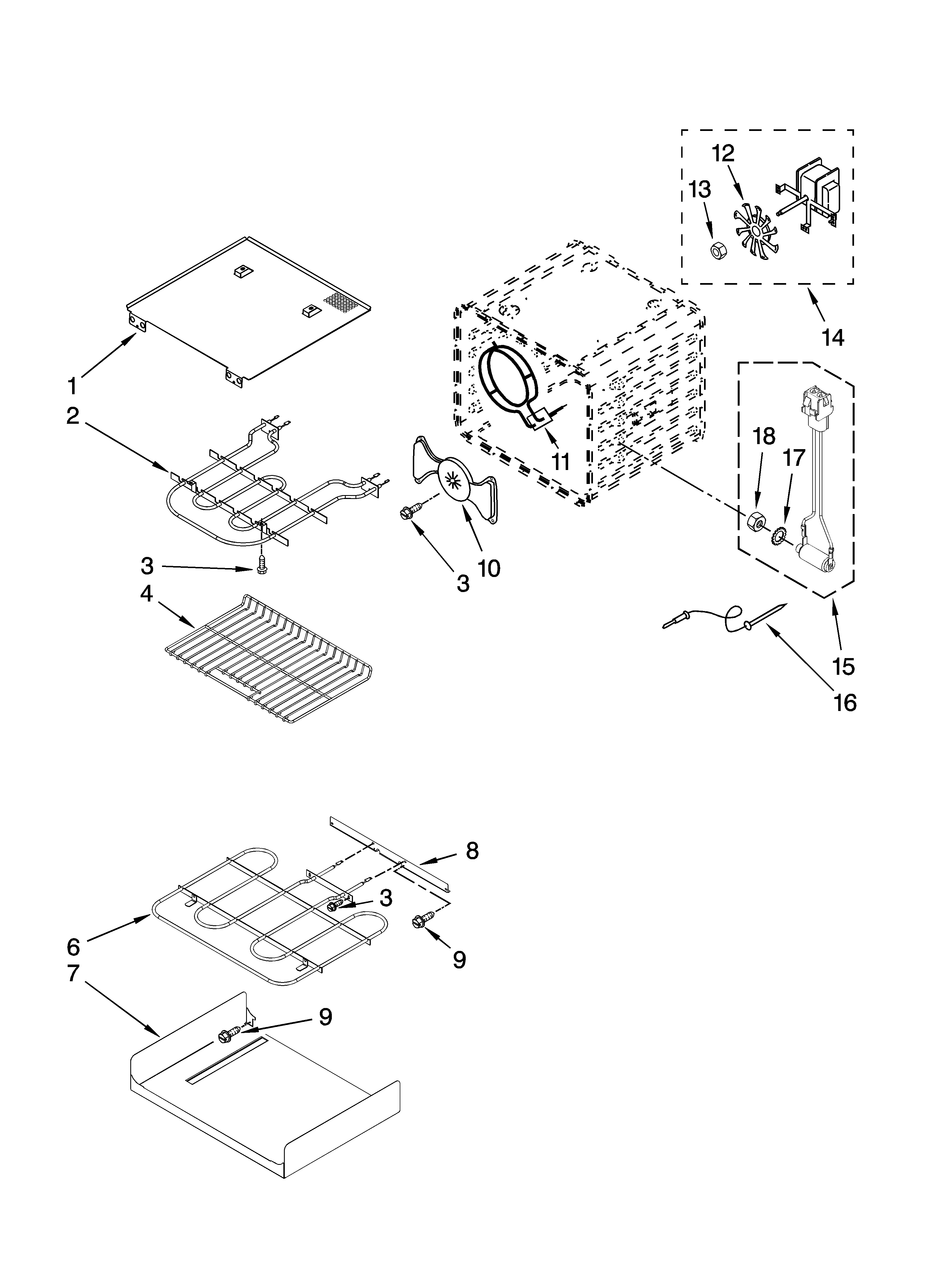 KitchenAid KEBS277SSS02 internal oven parts diagram
