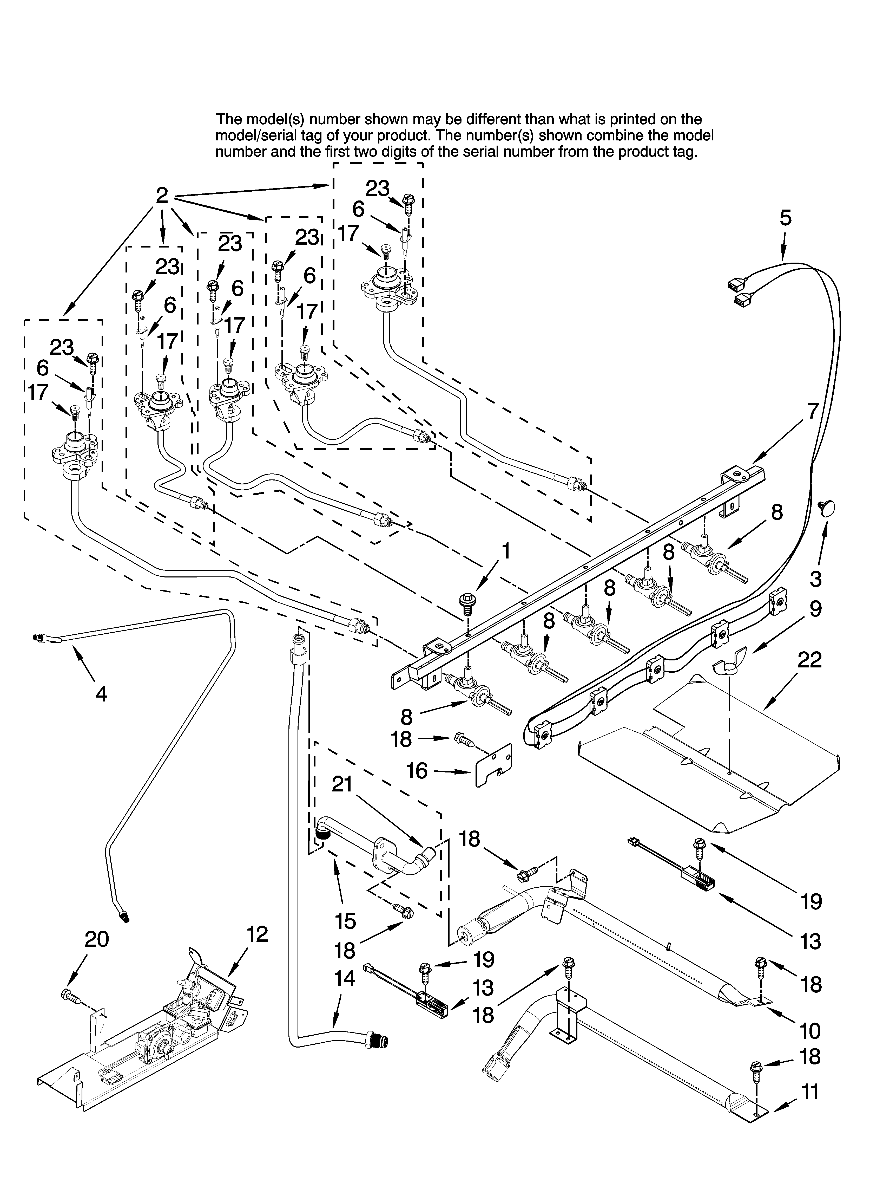 KitchenAid KGRK201TBL0 manifold parts diagram