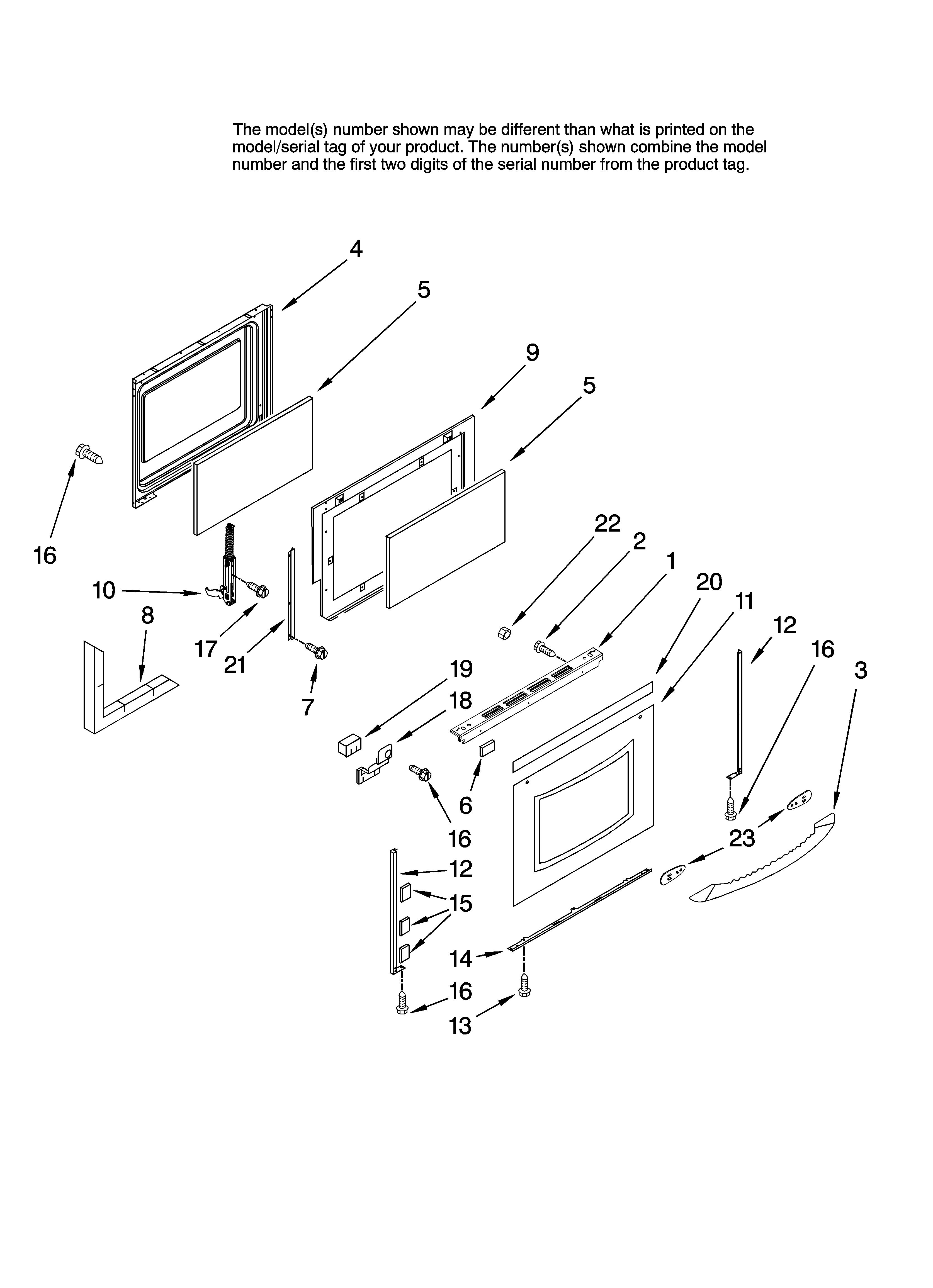 KitchenAid KGRK201TBL0 door parts diagram