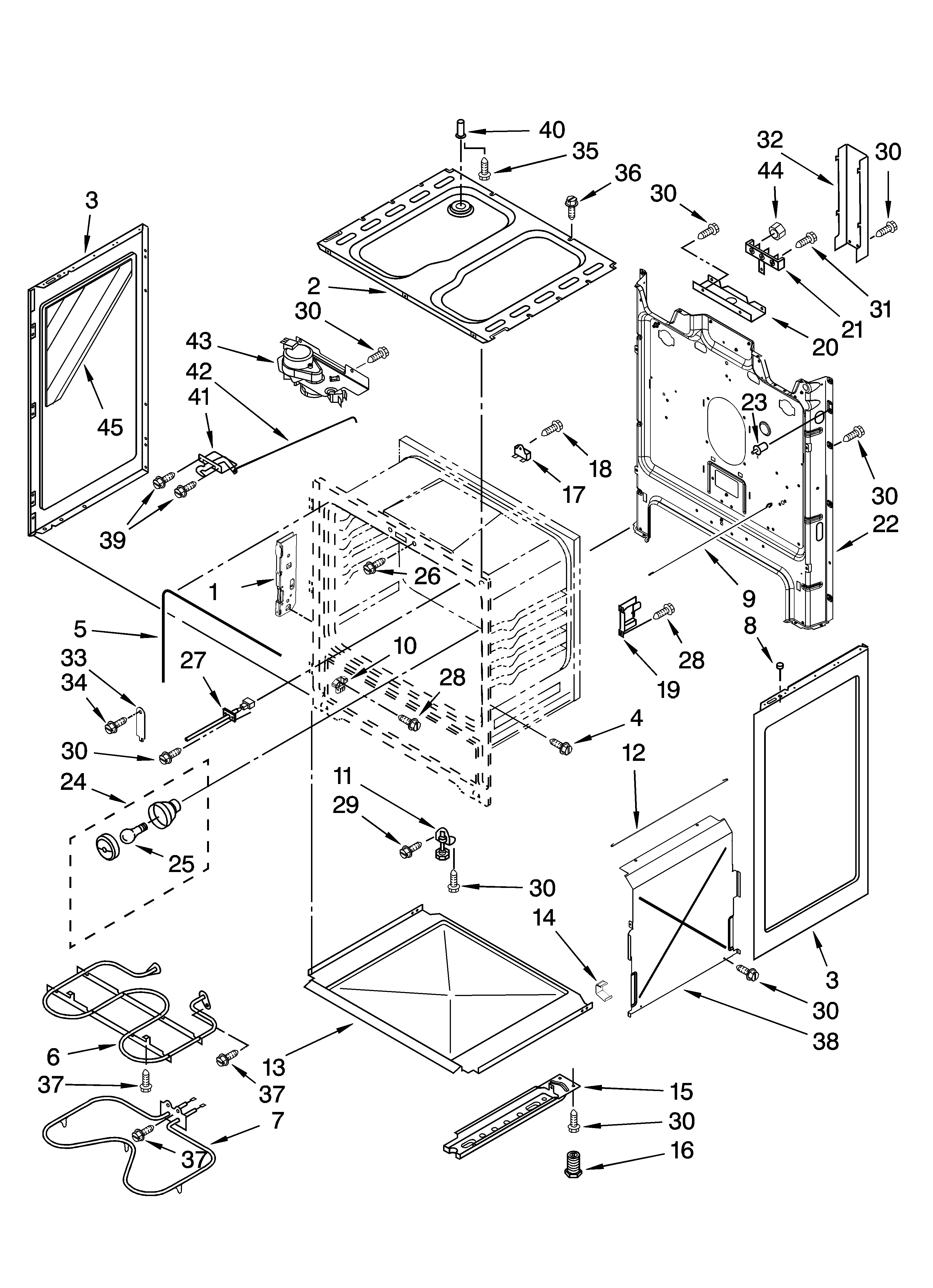 Whirlpool RF263LXTB3 chassis parts diagram