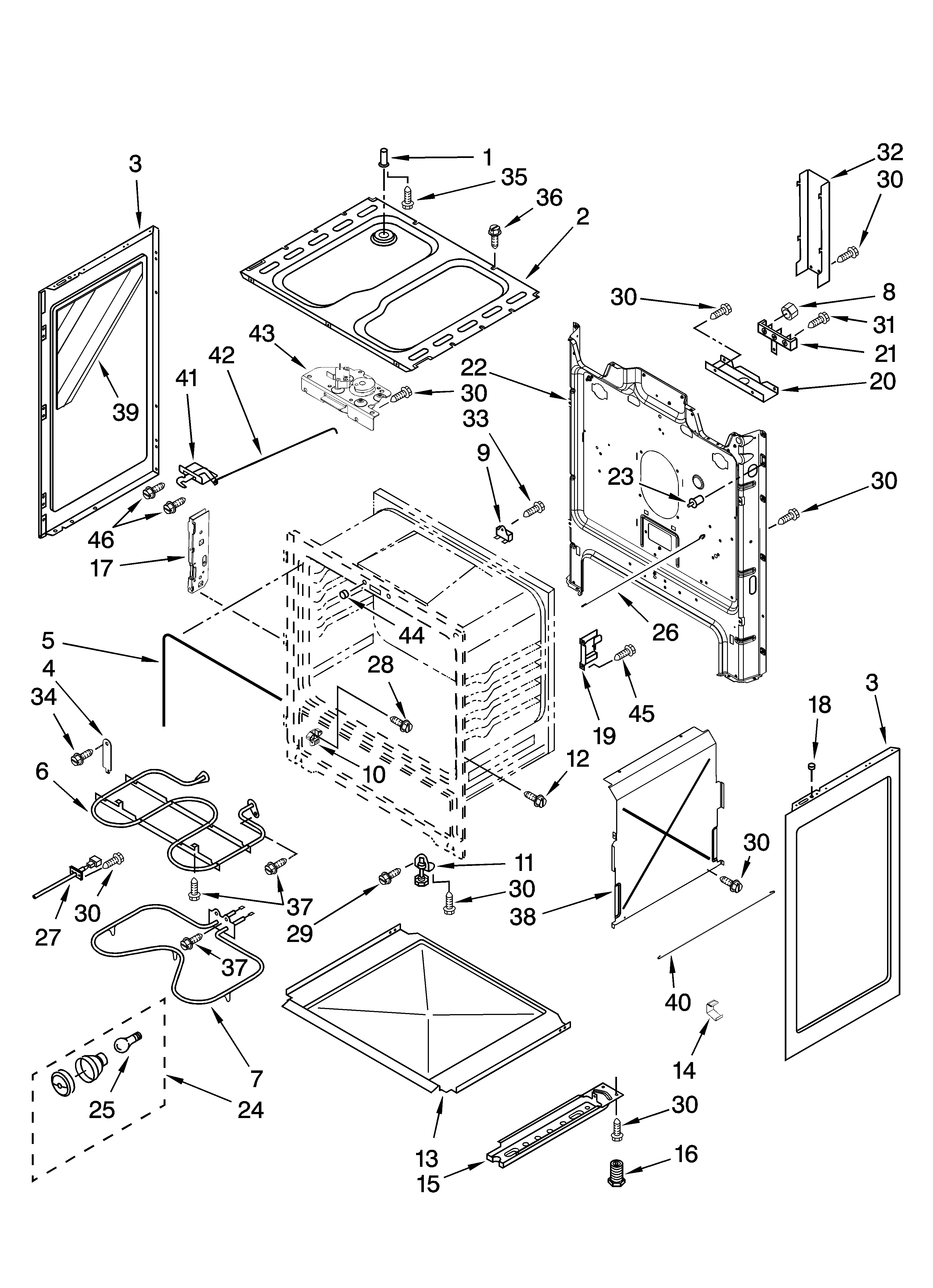 Whirlpool RF264LXSB3 chassis parts diagram