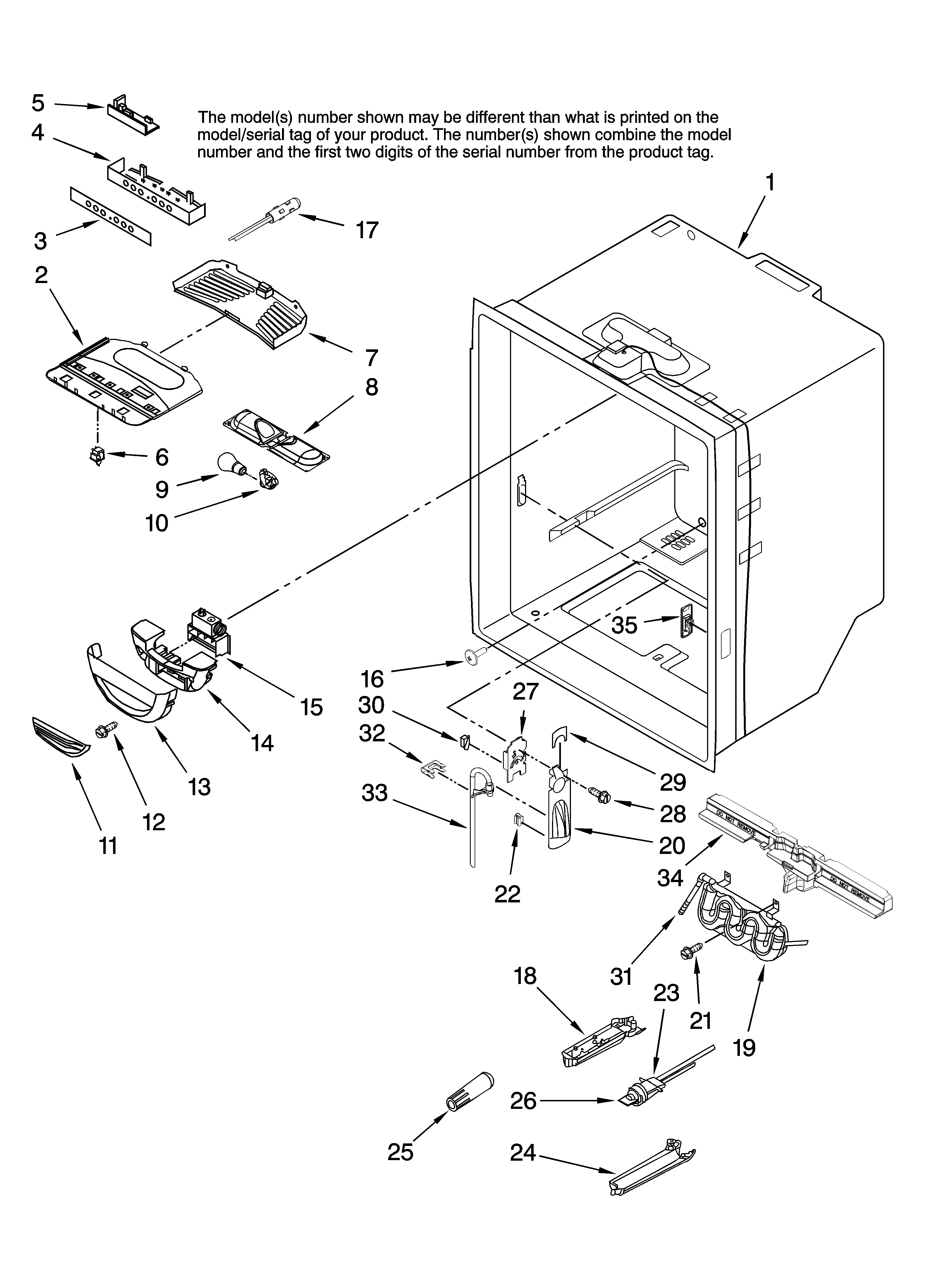 Amana ABL2037FES12 refrigerator liner parts diagram