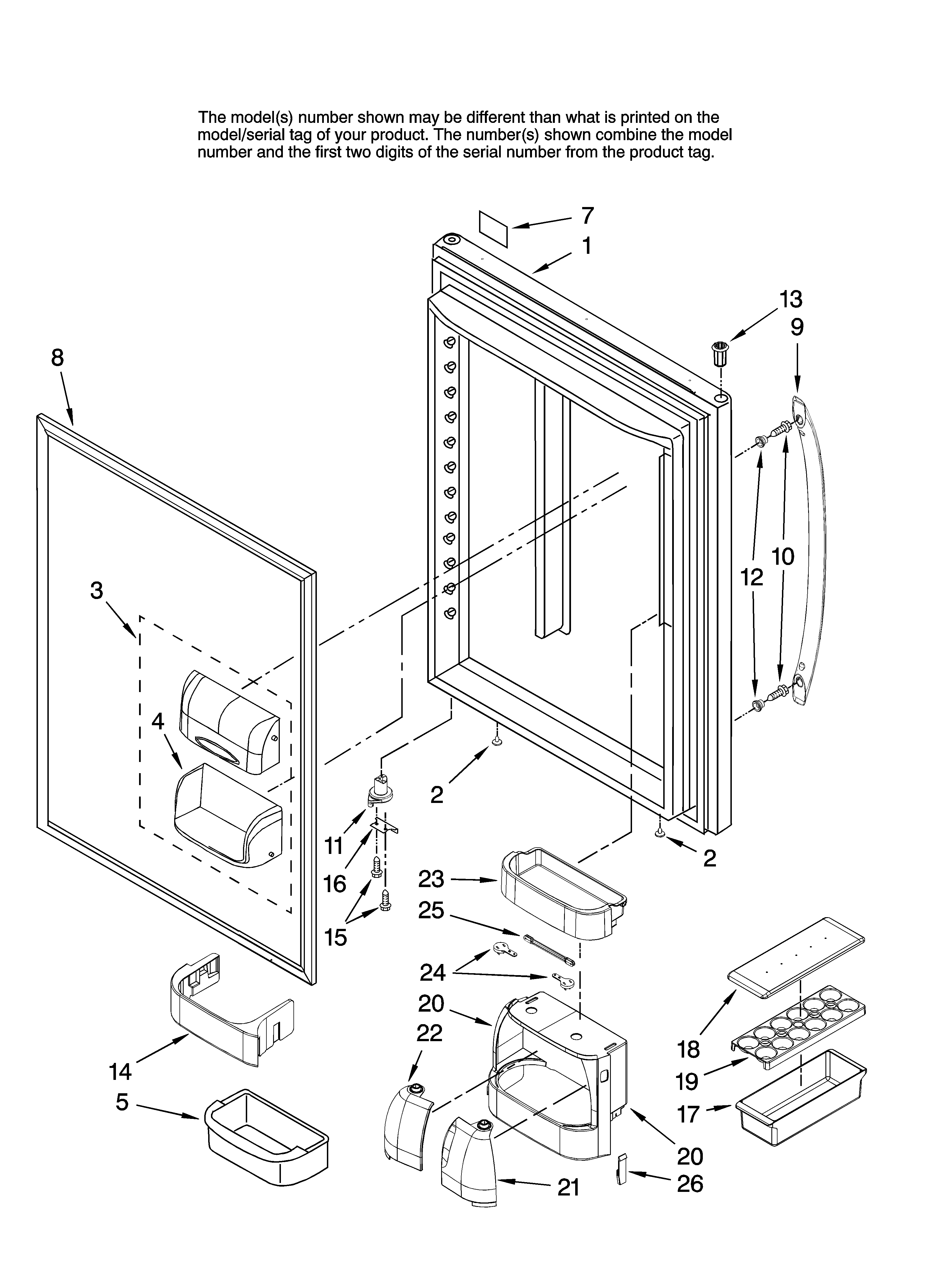 Amana ABL2037FES12 refrigerator door parts diagram