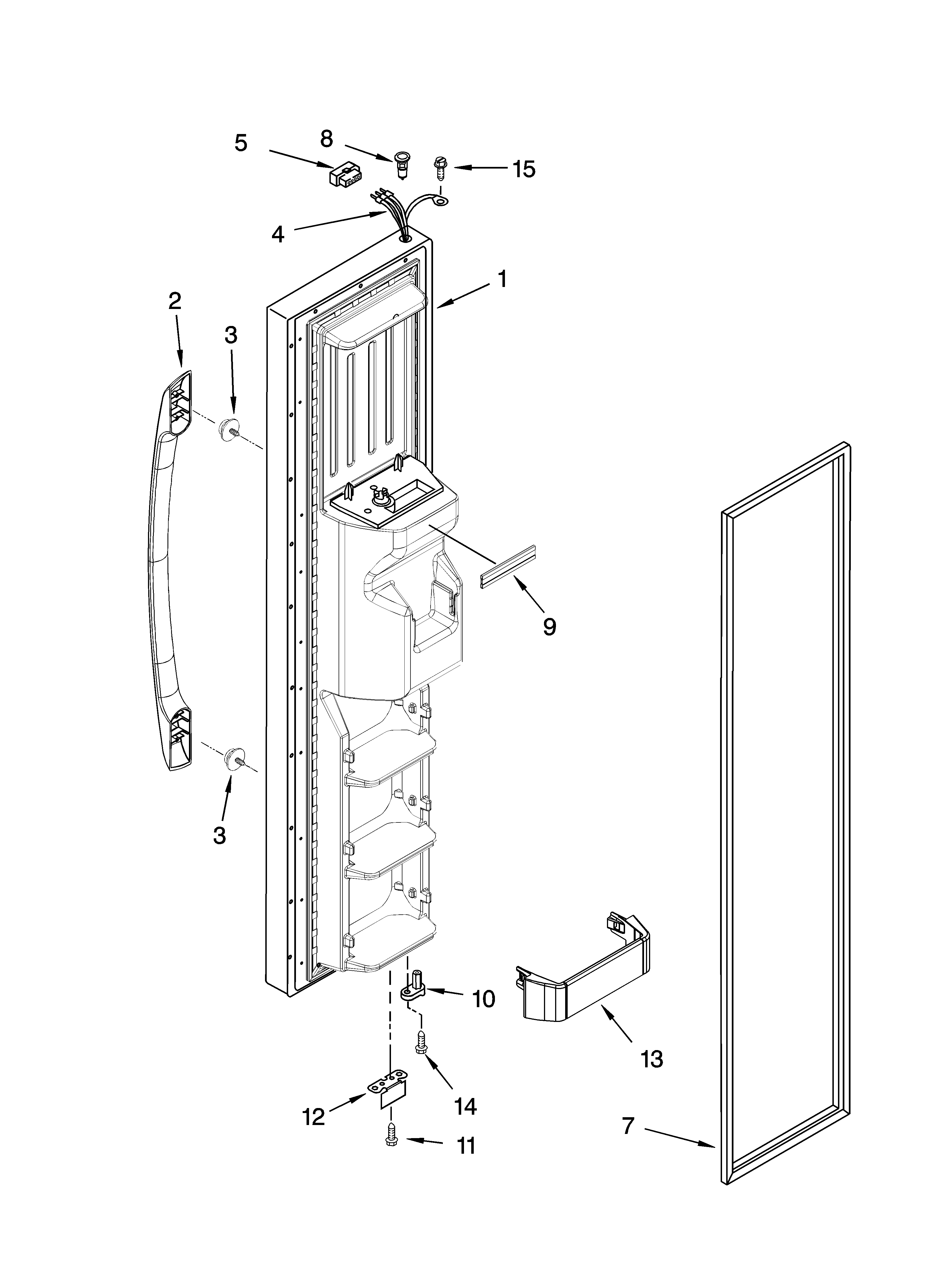 Amana ASD2524VES00 freezer door parts diagram