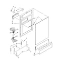 Whirlpool DU018DWTQ0 door and toe panel parts diagram
