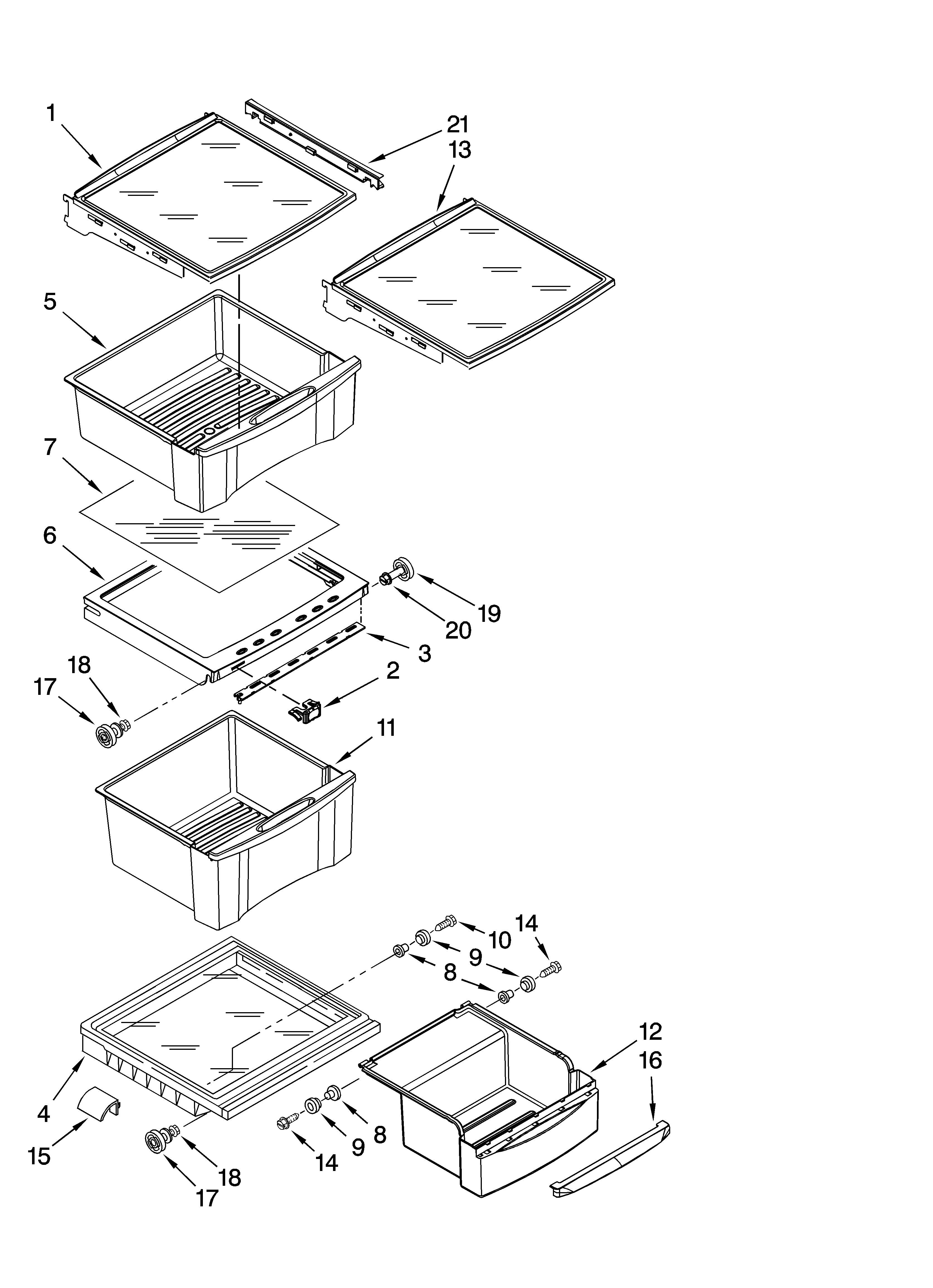 Whirlpool GC5NHAXVQ01 refrigerator shelf parts diagram