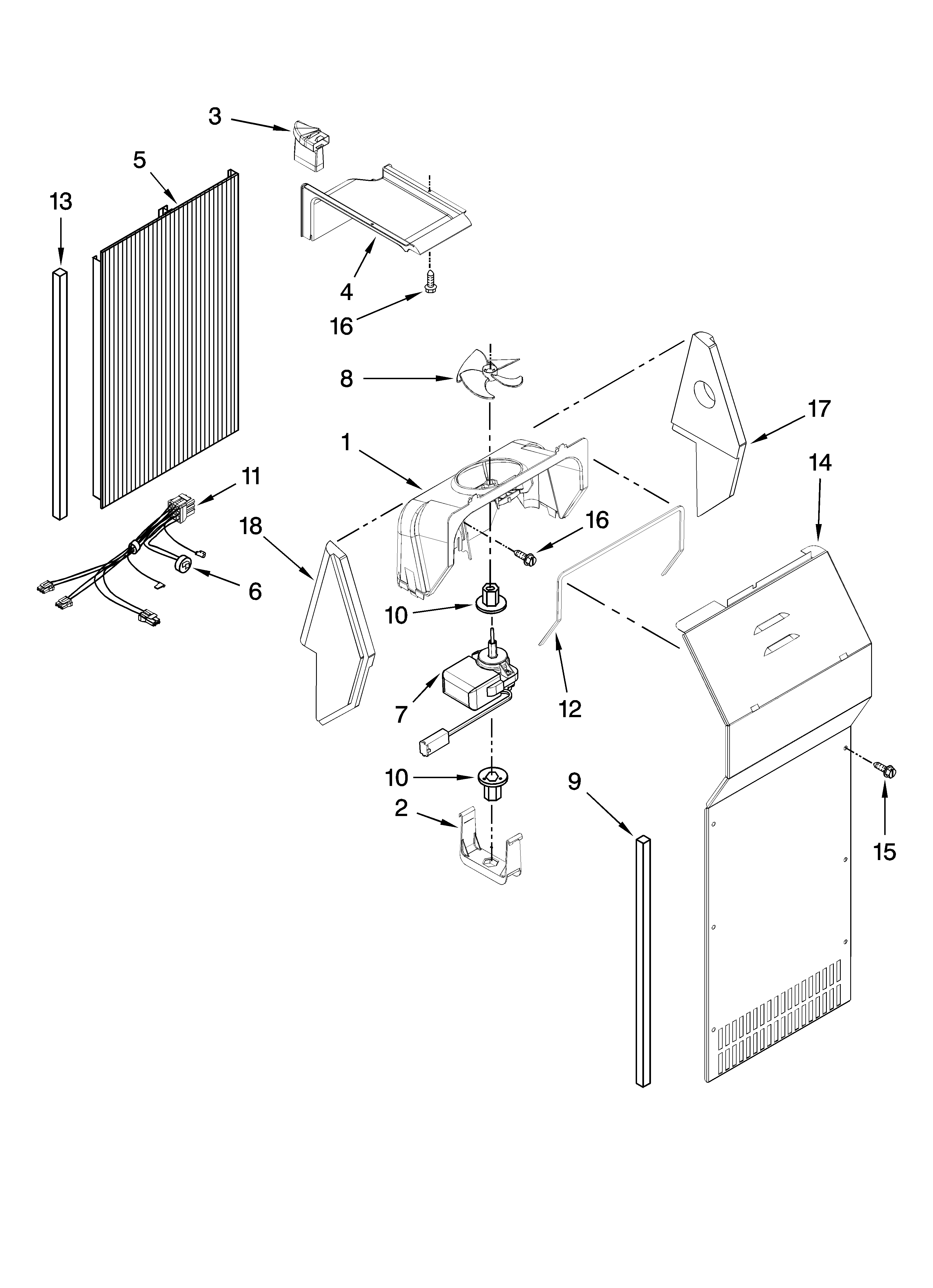 Whirlpool GC5NHAXVQ01 air flow parts diagram