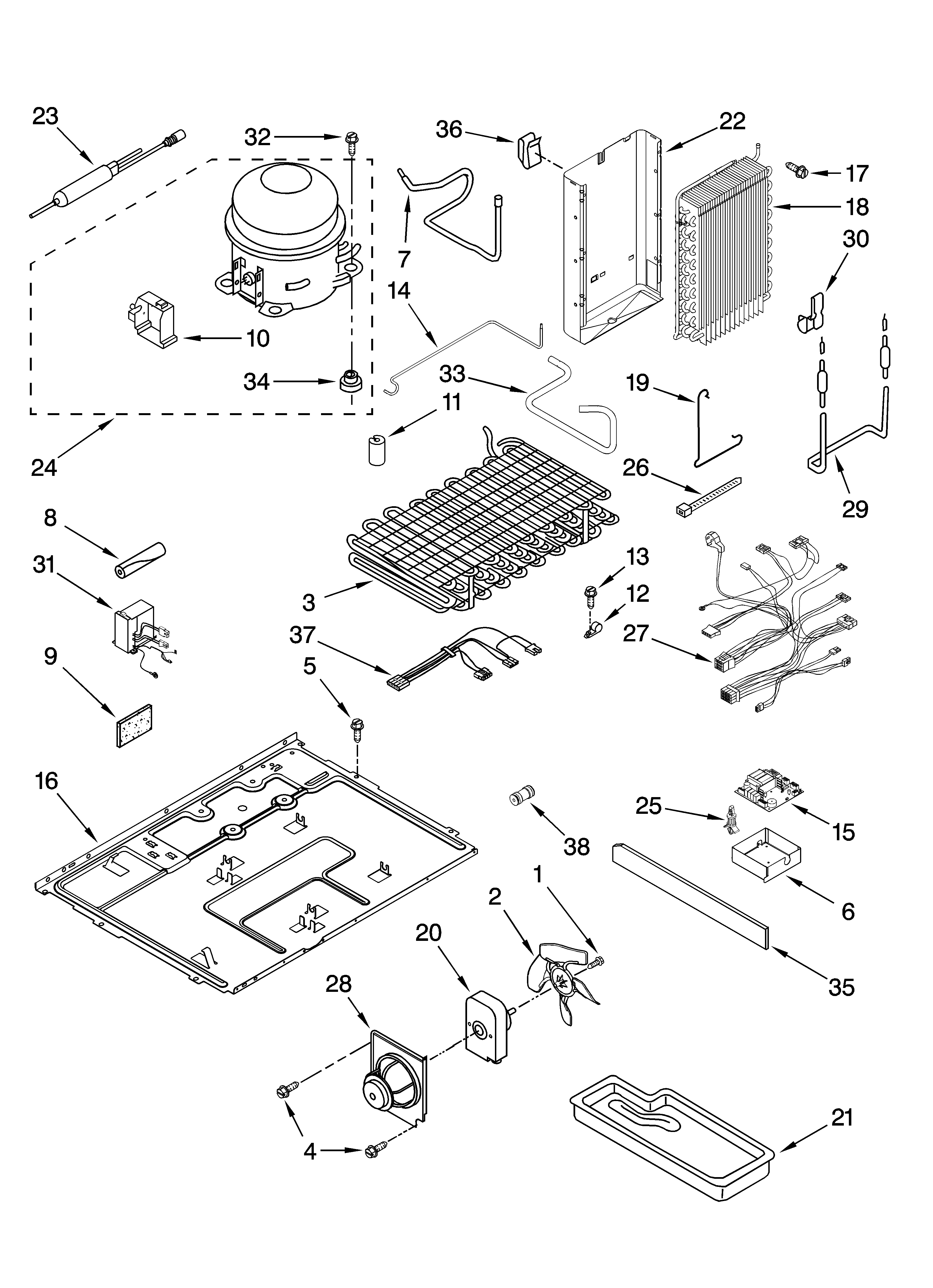 Whirlpool GC5NHAXVQ01 unit parts diagram