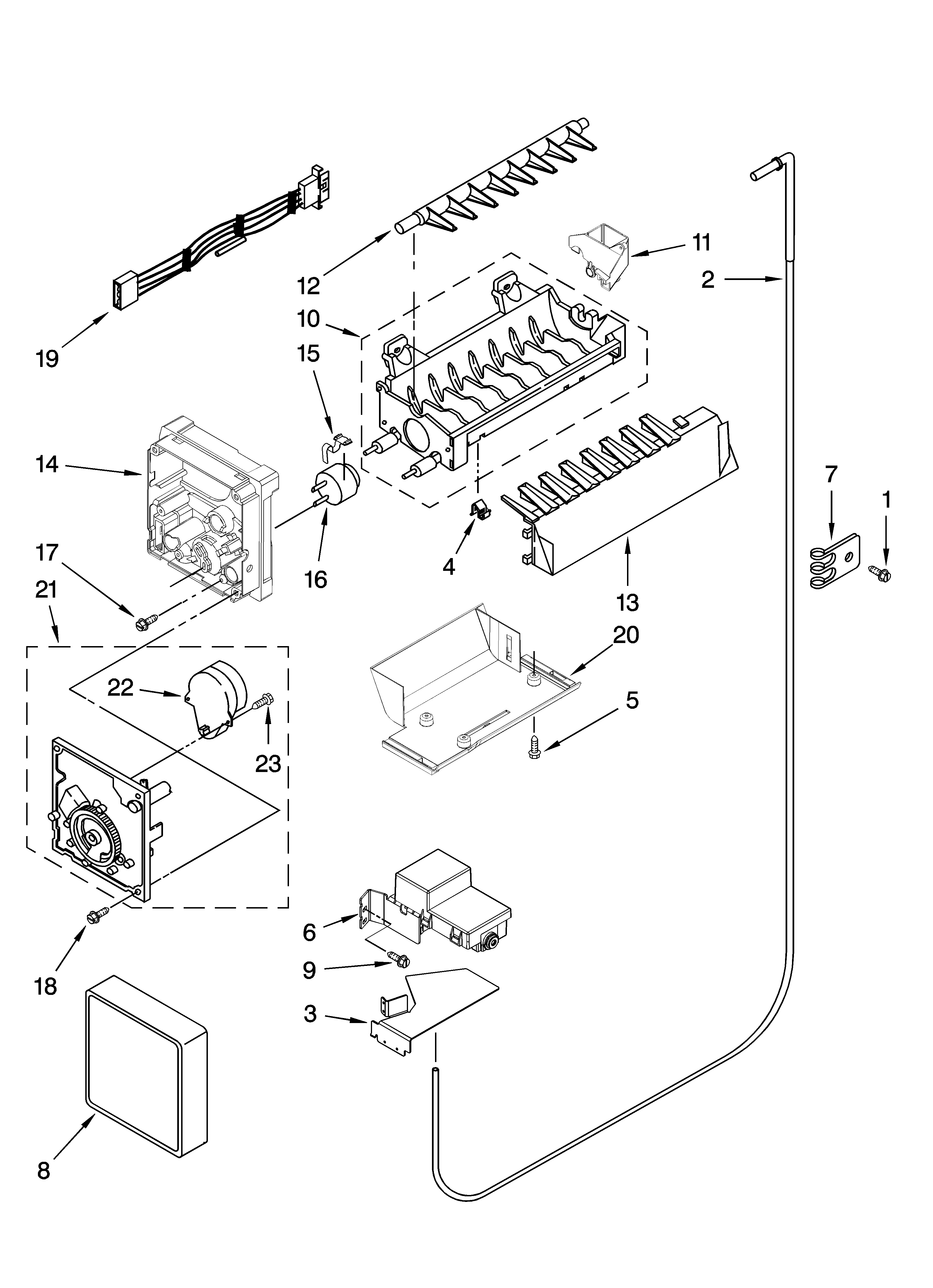 Whirlpool GC5NHAXVQ01 icemaker parts, optional parts (not included) diagram