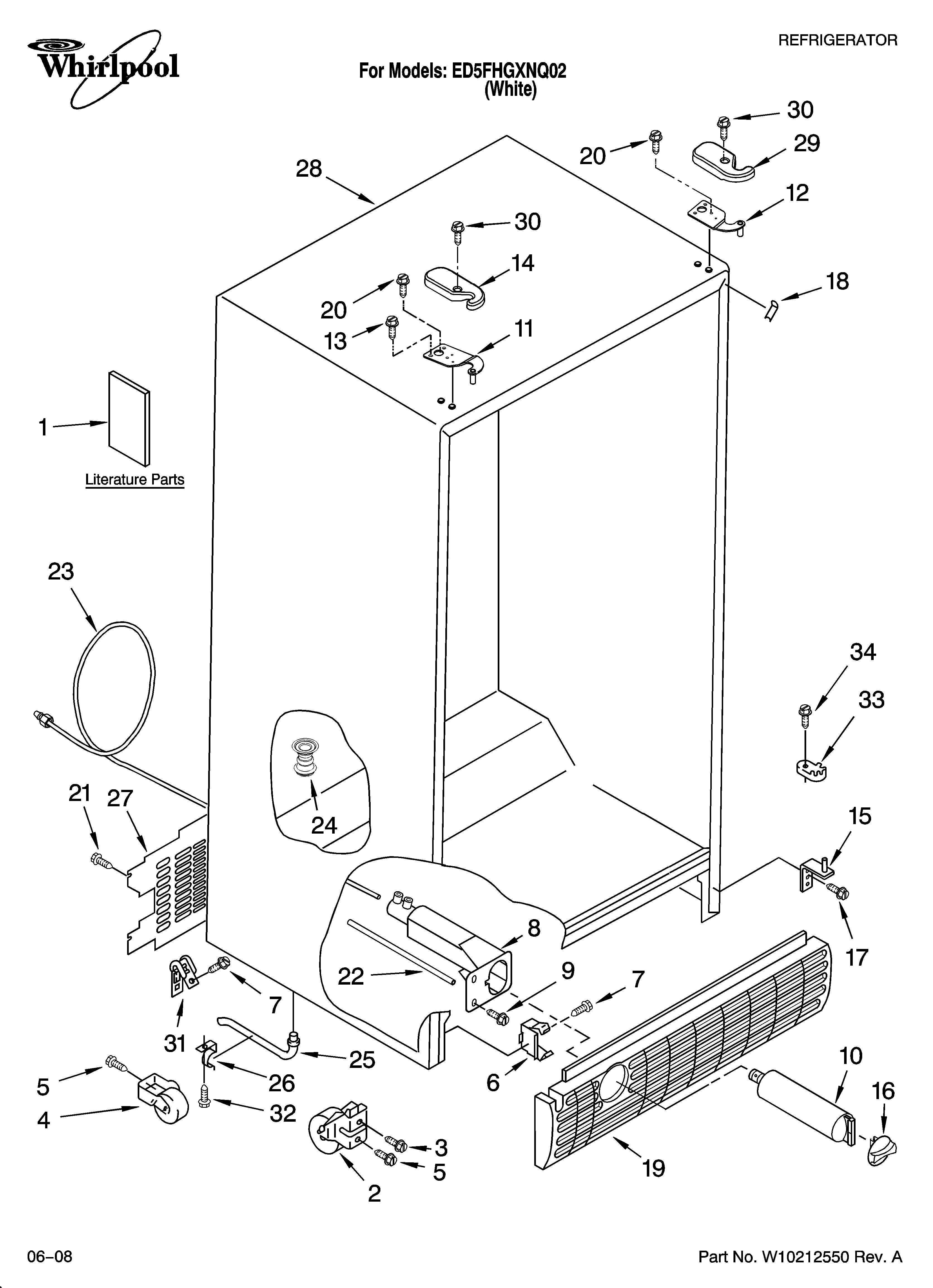 Whirlpool ED5FHGXNQ02 cabinet parts diagram