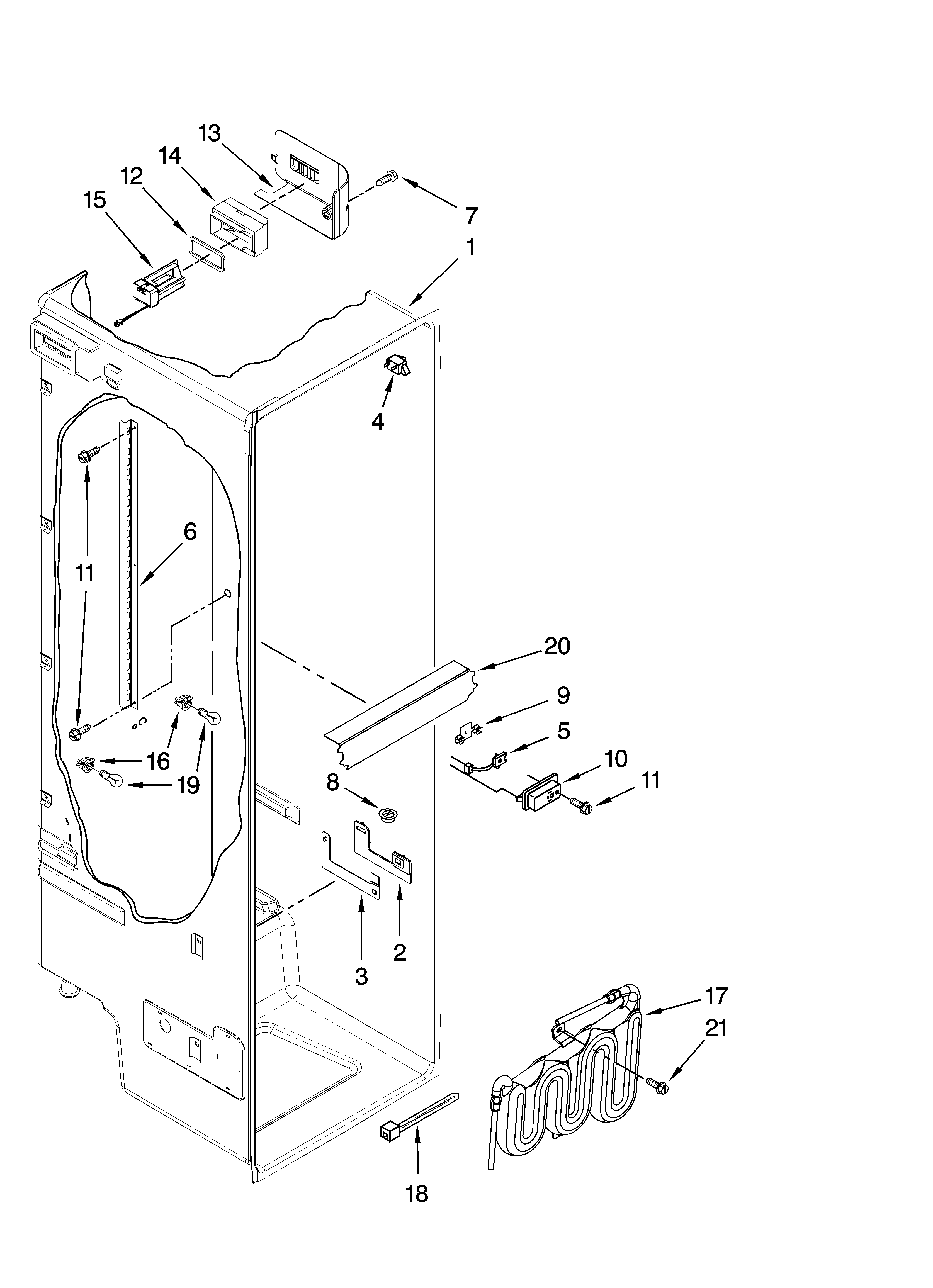 Whirlpool GC3NHAXVA01 refrigerator liner parts diagram