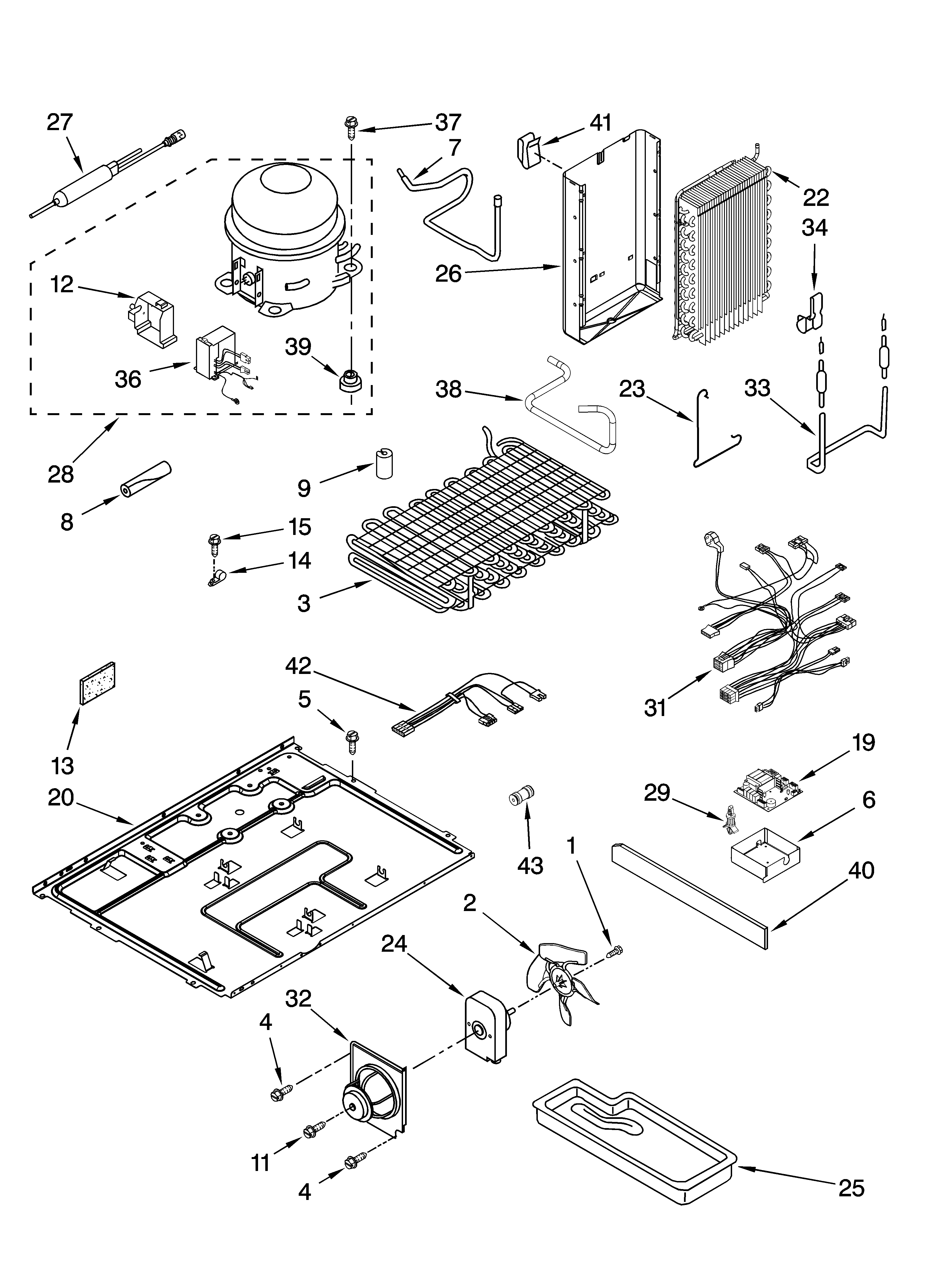 KitchenAid KSCS23FVWH01 unit parts diagram