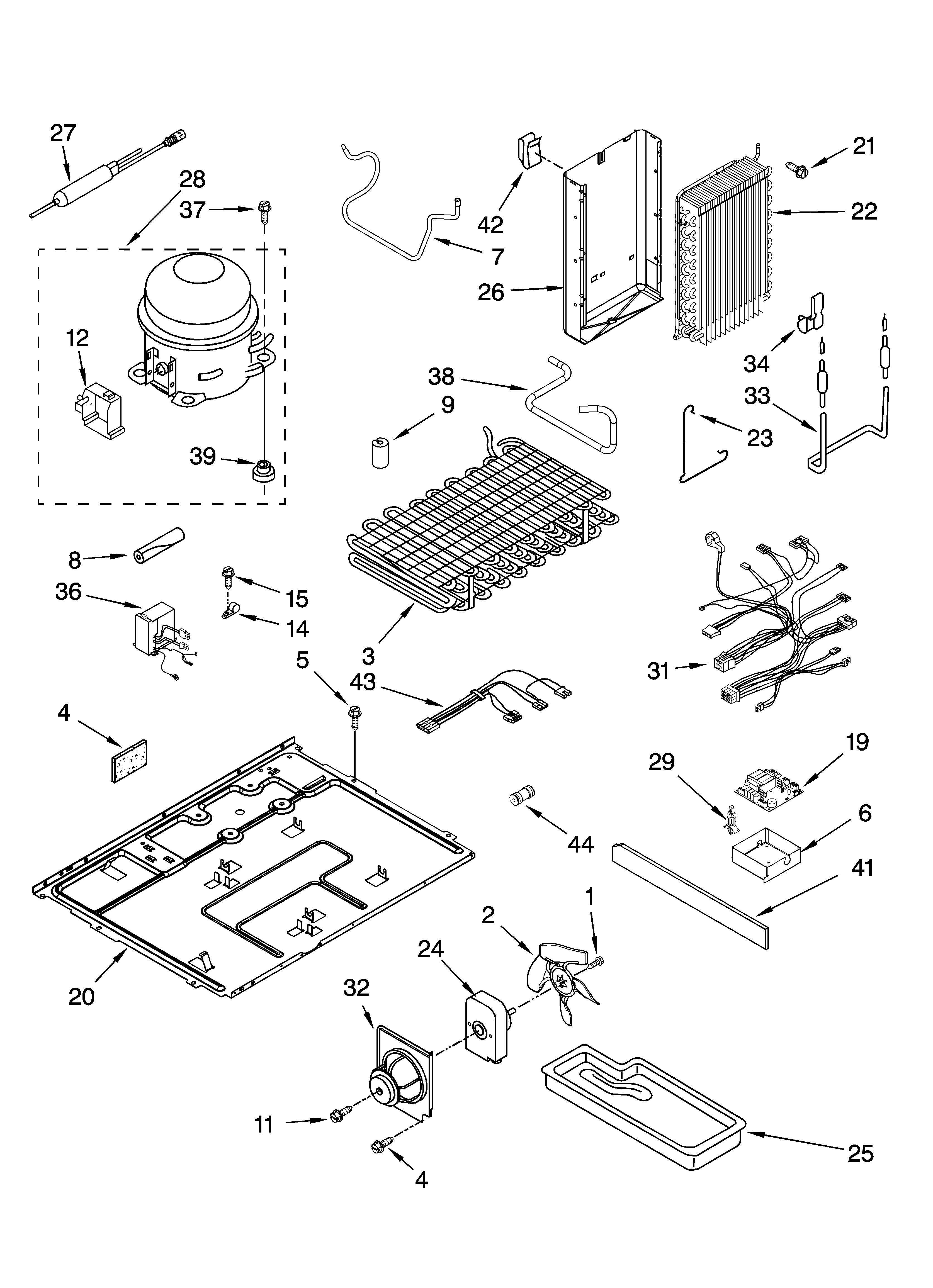 KitchenAid KSCS25FVBL01 unit parts diagram