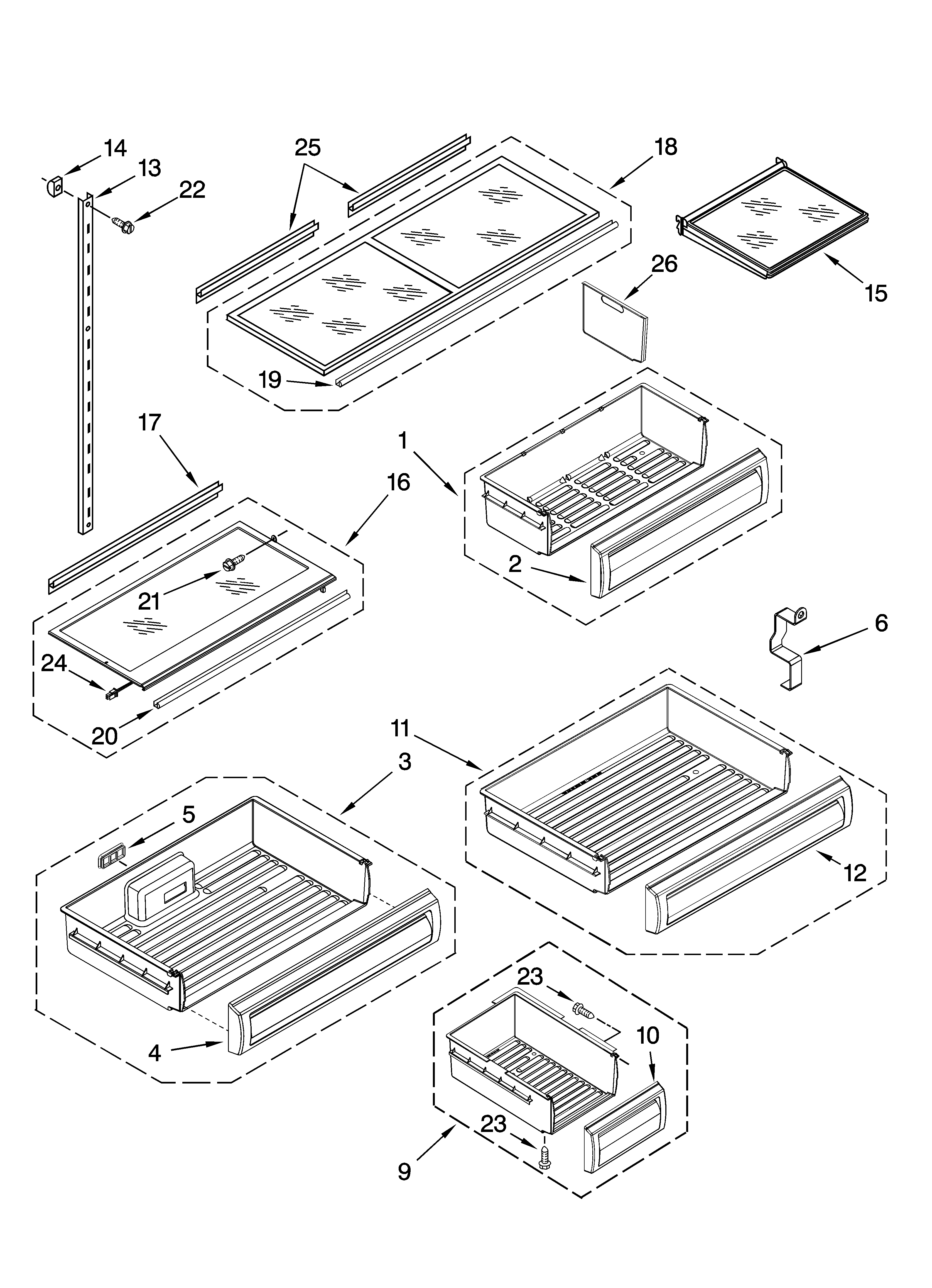 Jenn-Air JB36CXFXLB00 shelf parts diagram