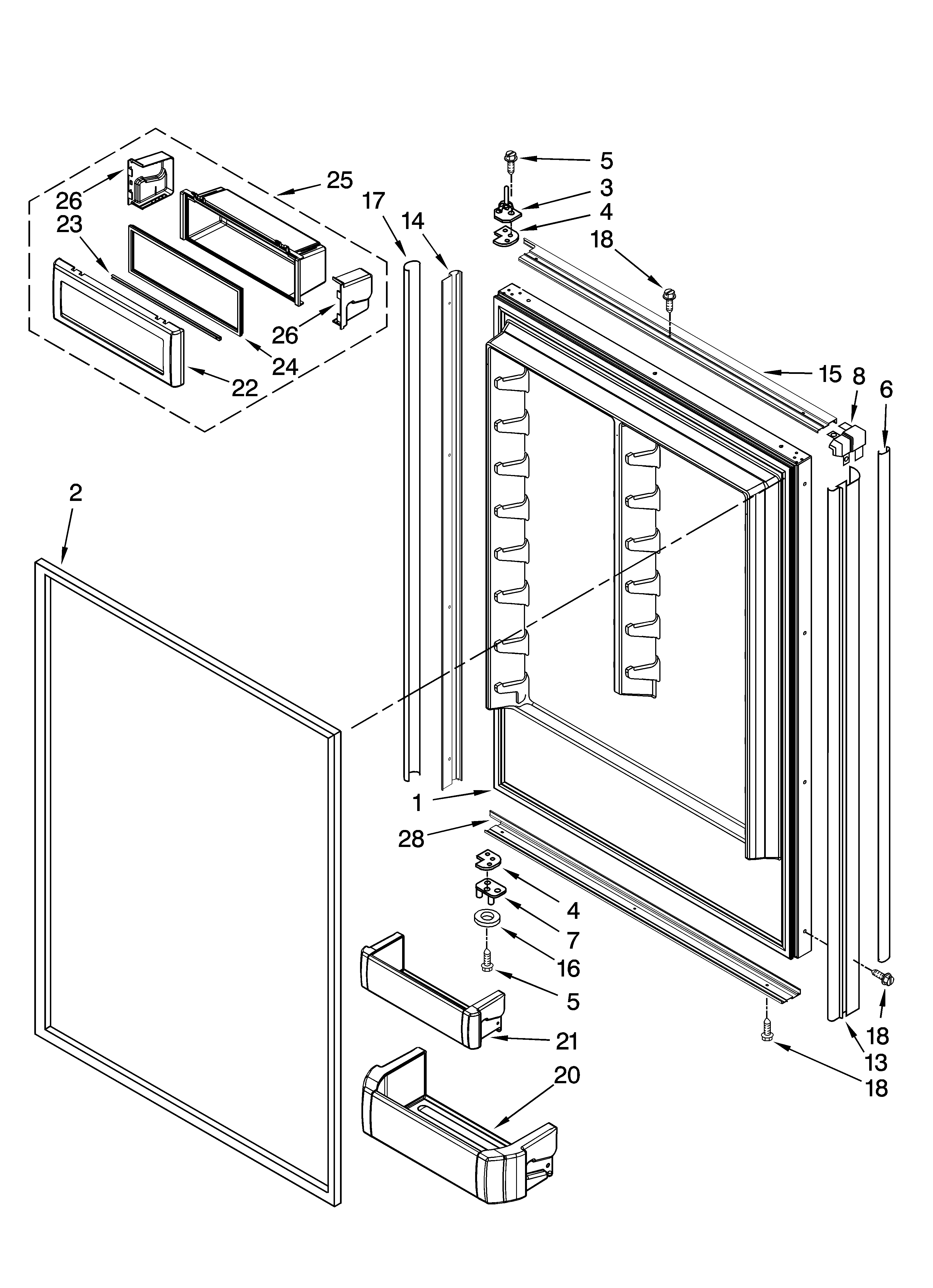 Jenn-Air JB36CXFXLB00 refrigerator door parts diagram