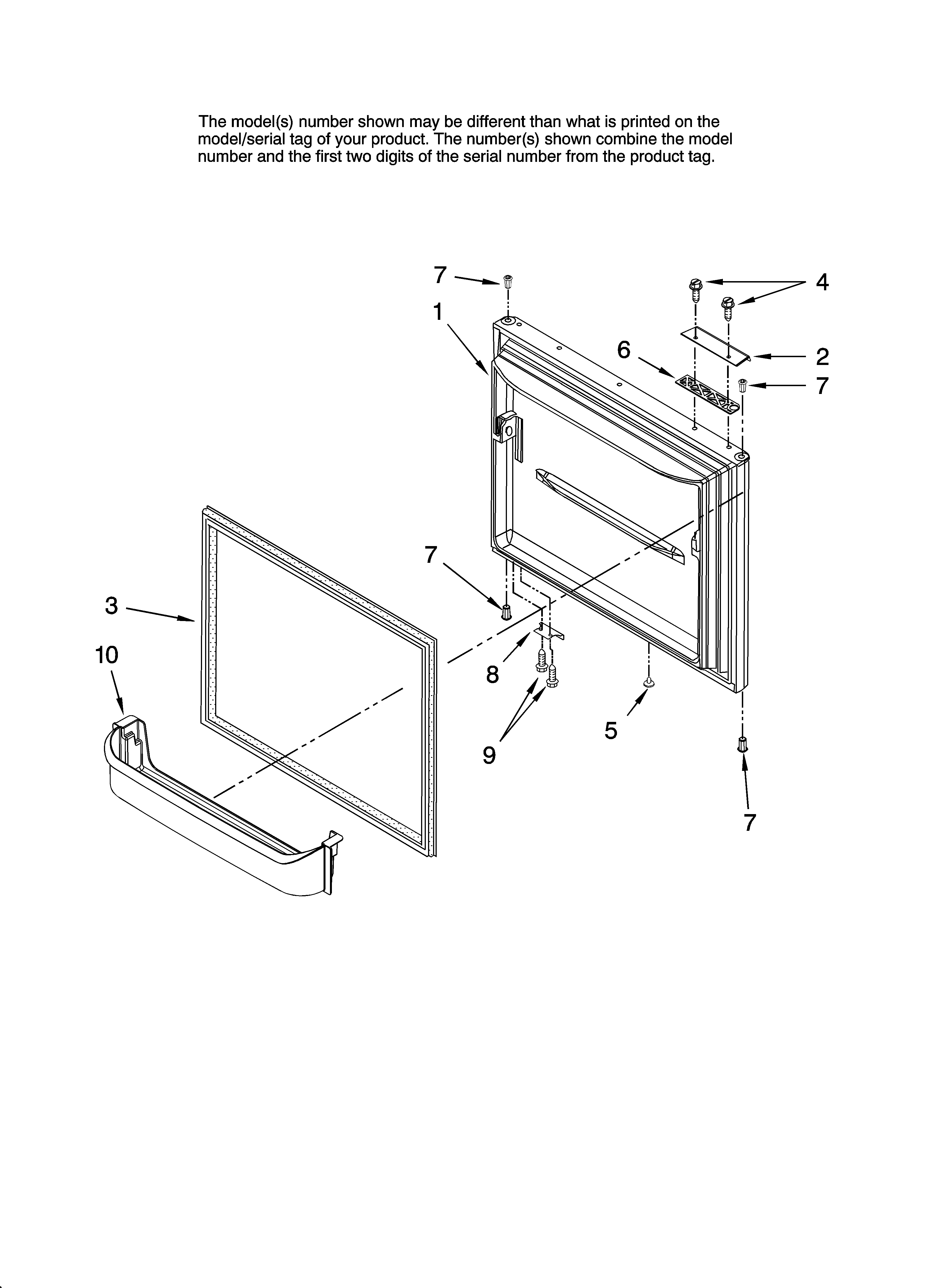 Maytag MBR1952KES12 freezer door parts diagram