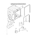 Maytag MDB6701AWB10 tub and frame parts diagram
