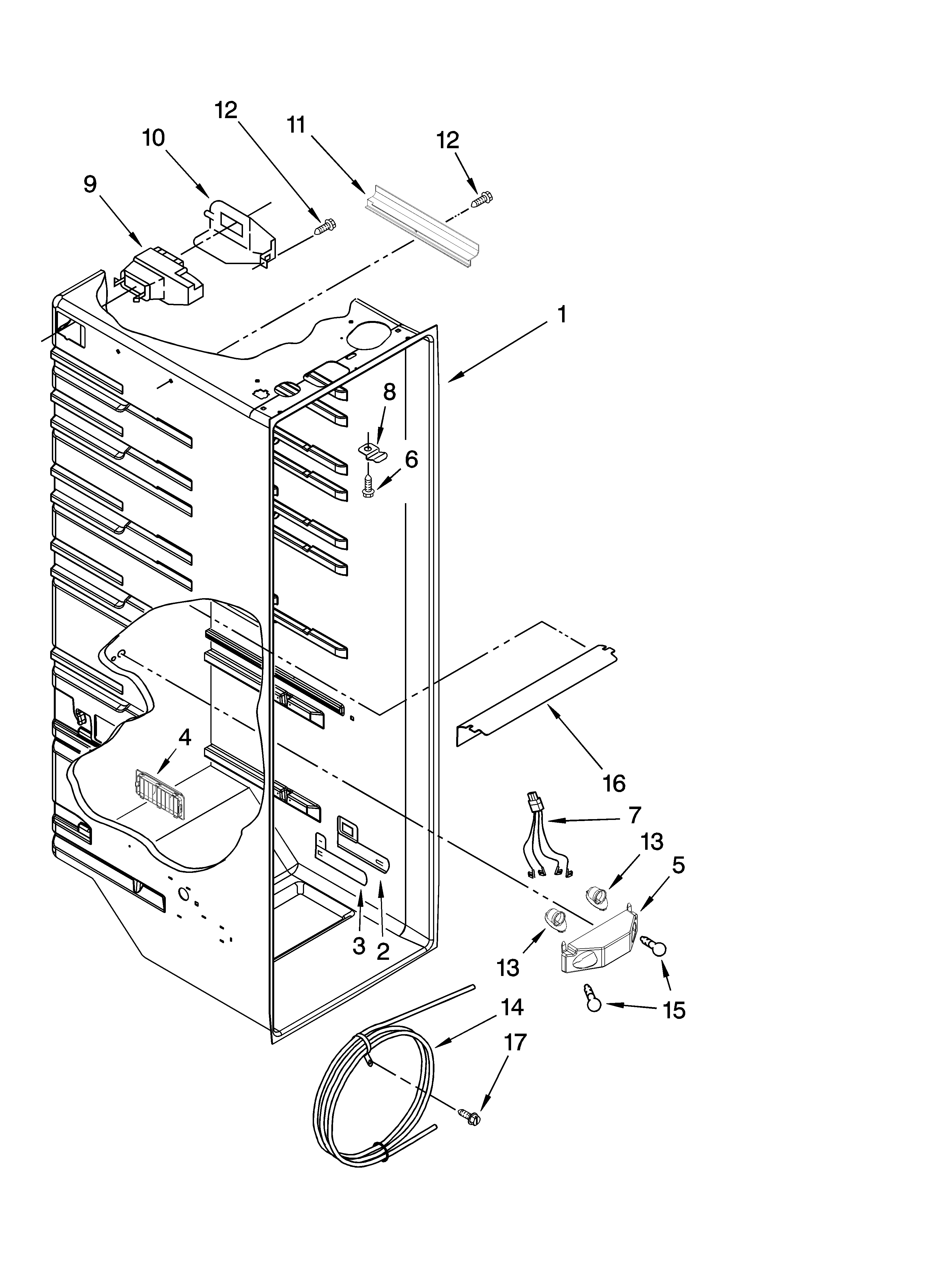 Maytag MSD2242VES00 refrigerator liner parts diagram